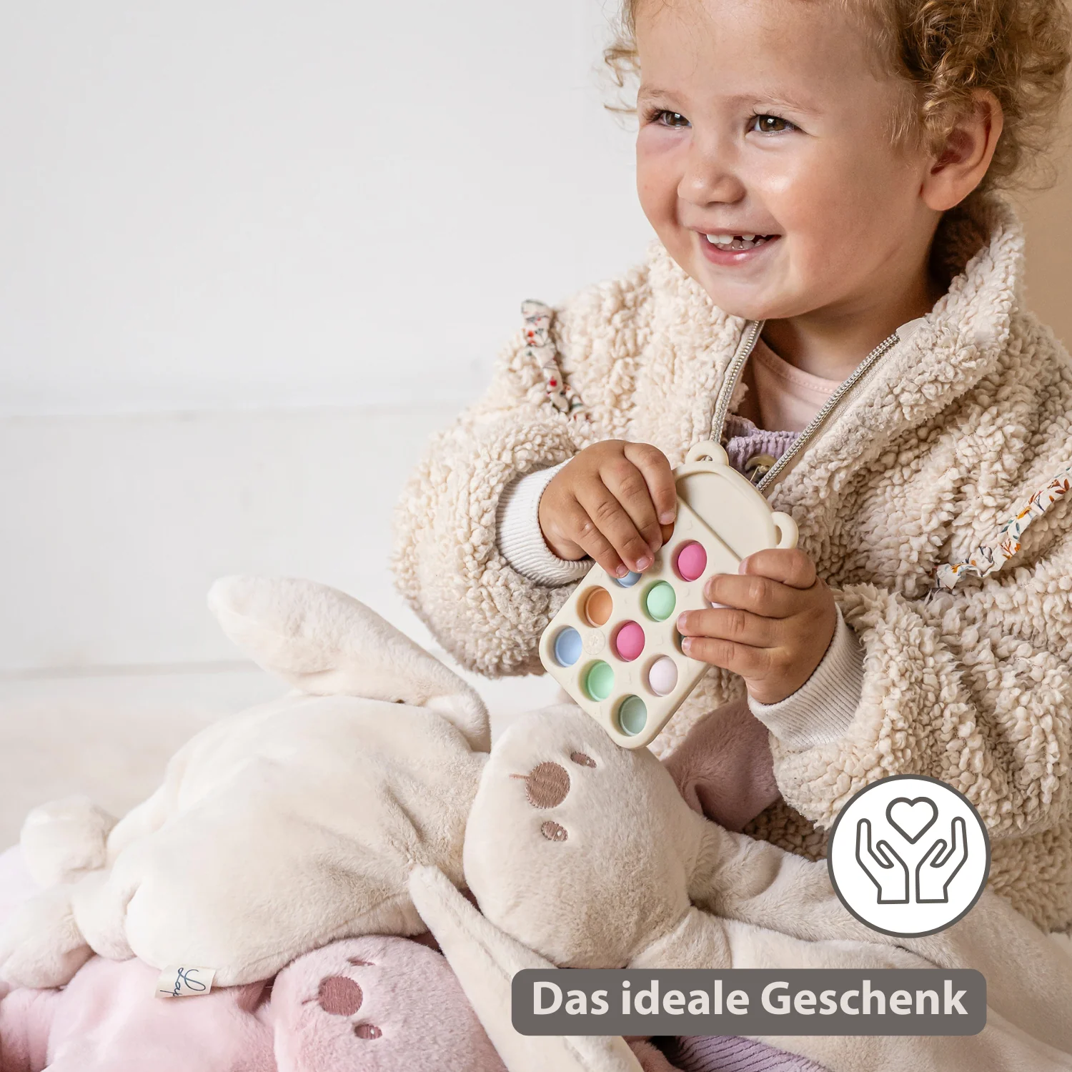 Lapidou Cuddly Rabbit - 30 cm - Soft Baby Plush - Powder Pink - Image 14