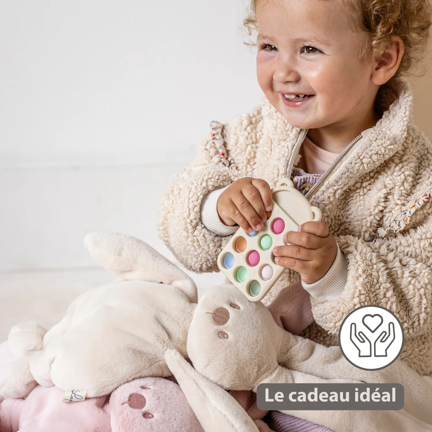 Lapidou Cuddly Rabbit - 30 cm - Soft Baby Plush - Powder Pink - Image 21