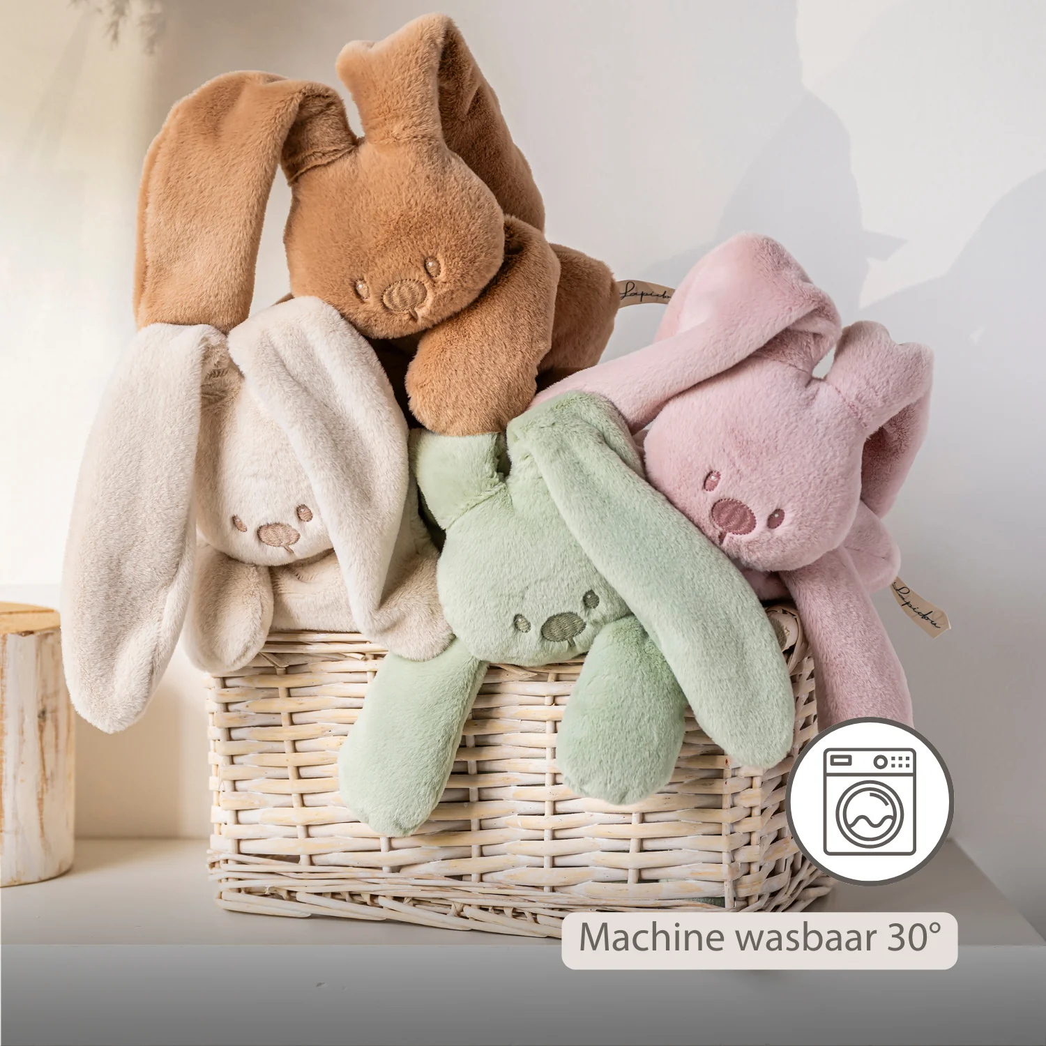 Lapidou Cuddly Rabbit - 30 cm - Soft Baby Plush - Powder Pink - Image 25