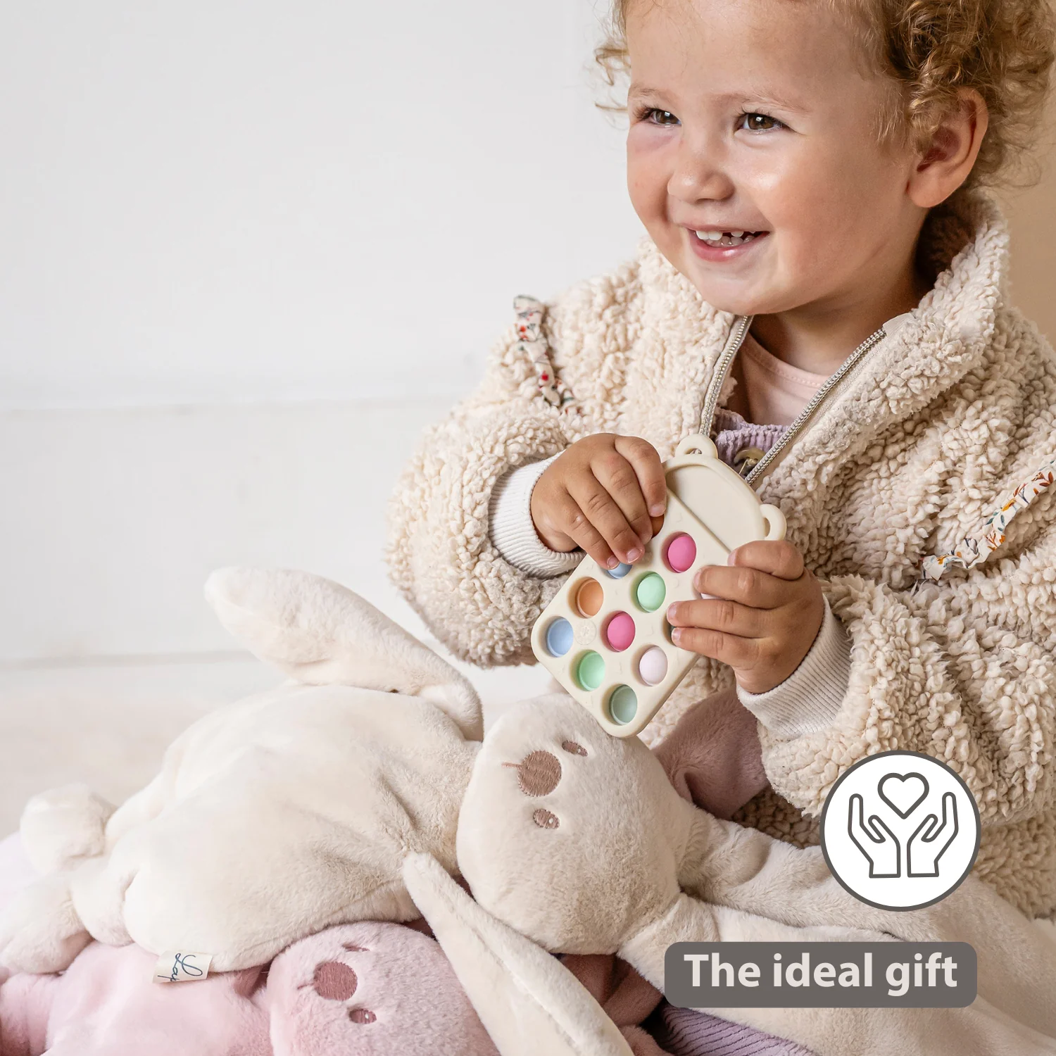 Lapidou Cuddly Rabbit - 30 cm - Soft Baby Plush - Powder Pink - Image 35