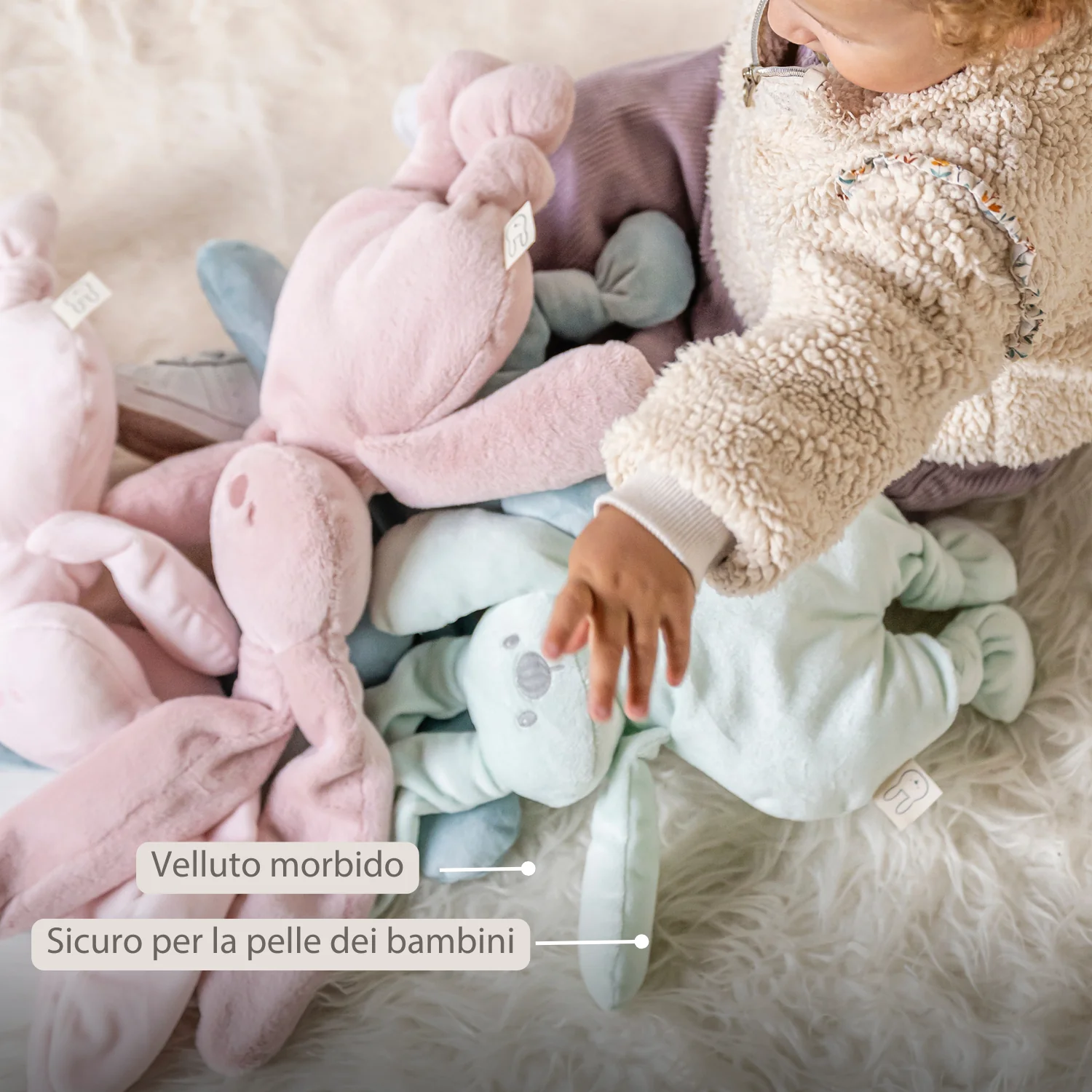 Lapidou Cuddly Rabbit - 30 cm - Soft Baby Plush - Powder Pink - Image 5