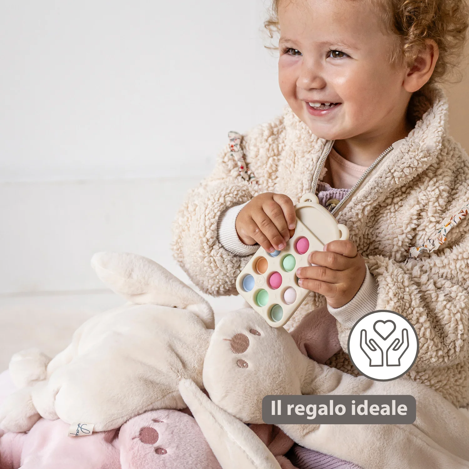 Lapidou Cuddly Rabbit - 30 cm - Soft Baby Plush - Powder Pink - Image 7