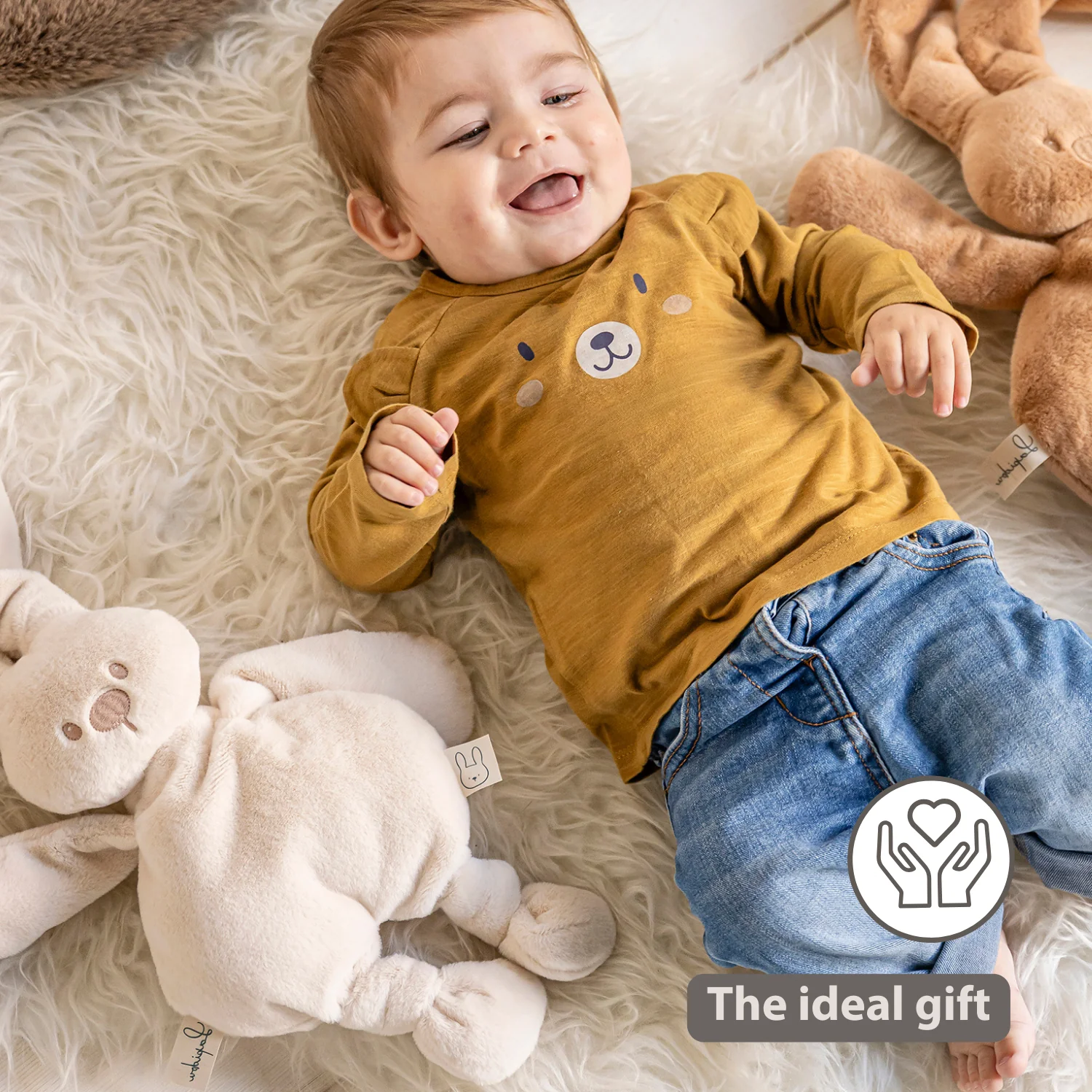 Lapidou Cuddly Rabbit - 30 cm - Soft Baby Plush - Sand - Image 35