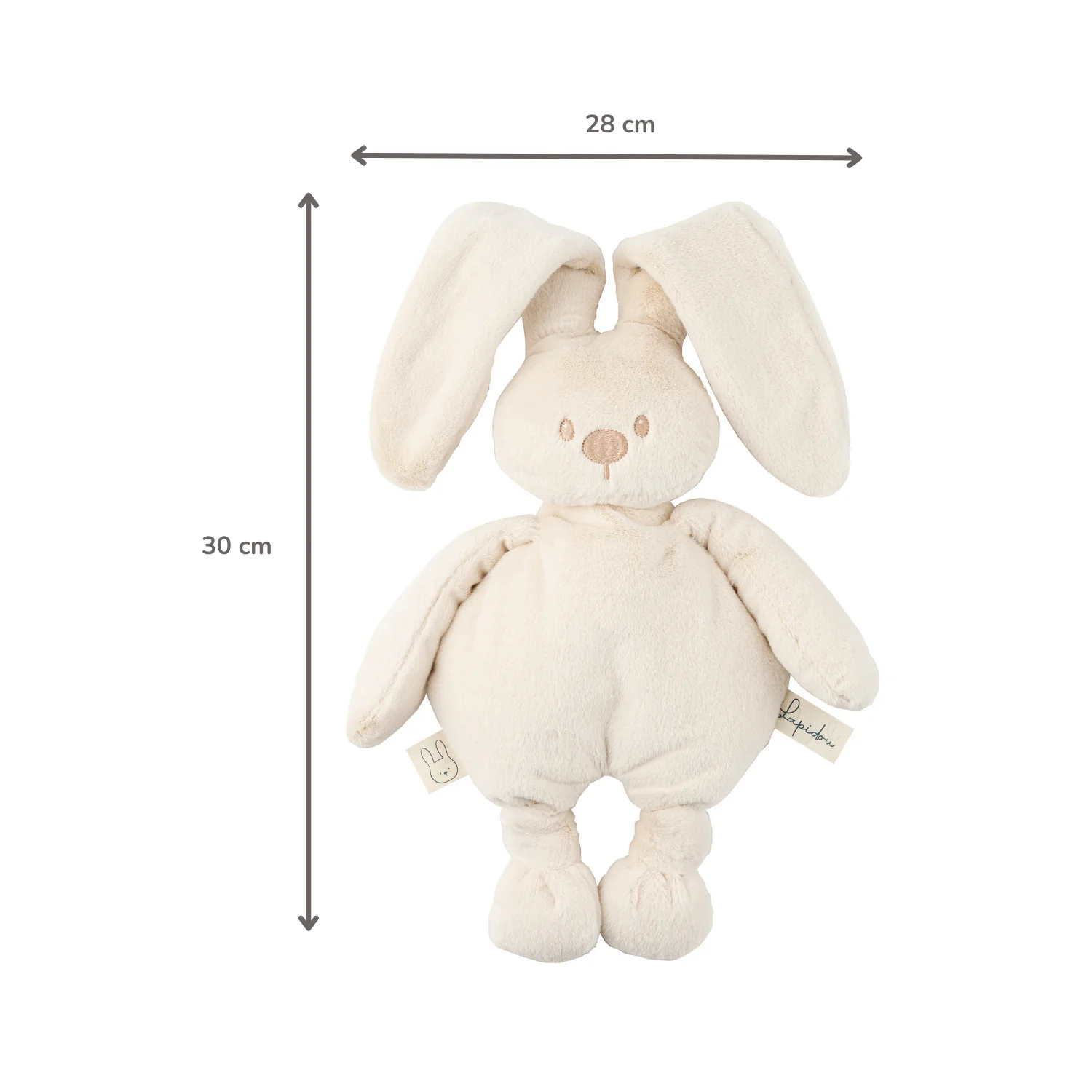 Lapidou Cuddly Rabbit - 30 cm - Soft Baby Plush - Sand - Image 6