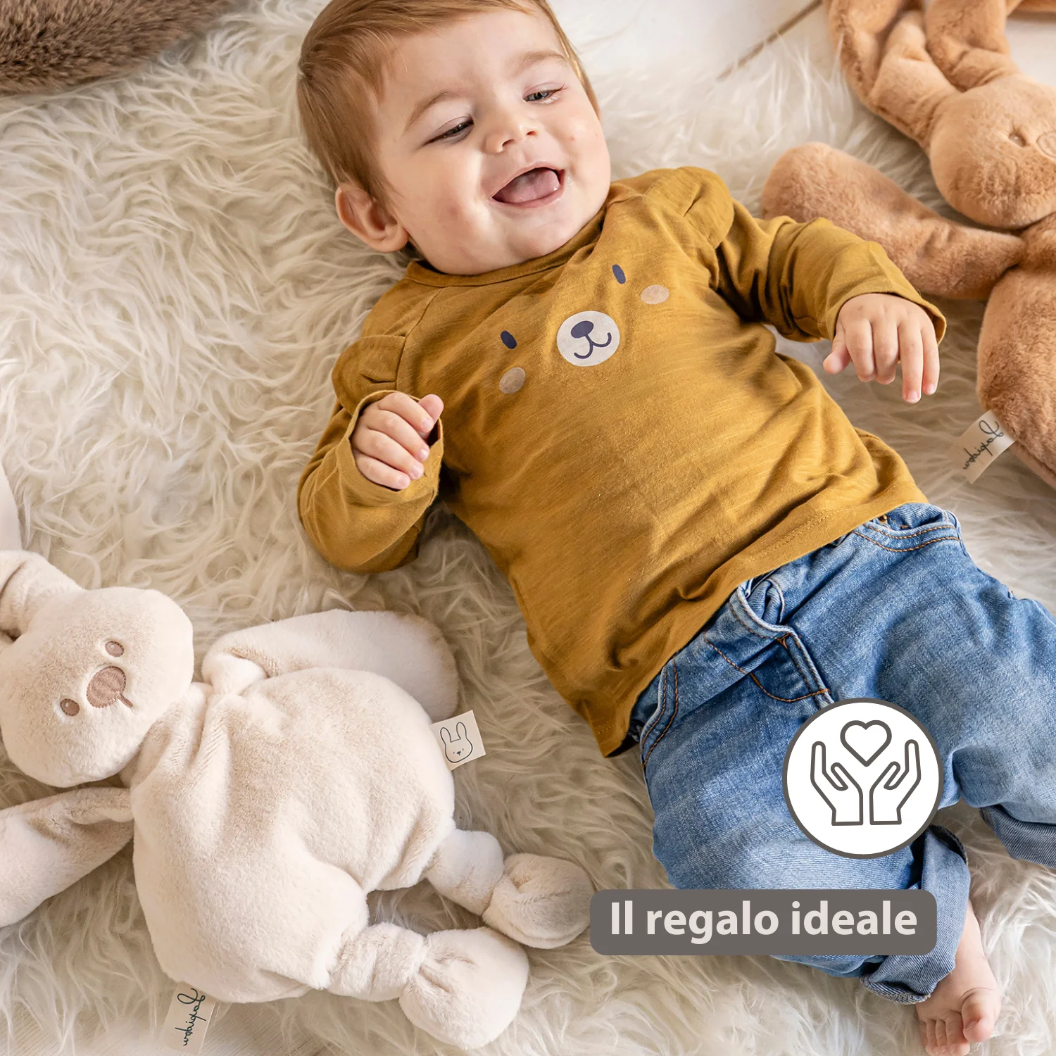 Lapidou Cuddly Rabbit - 30 cm - Soft Baby Plush - Sand - Image 7