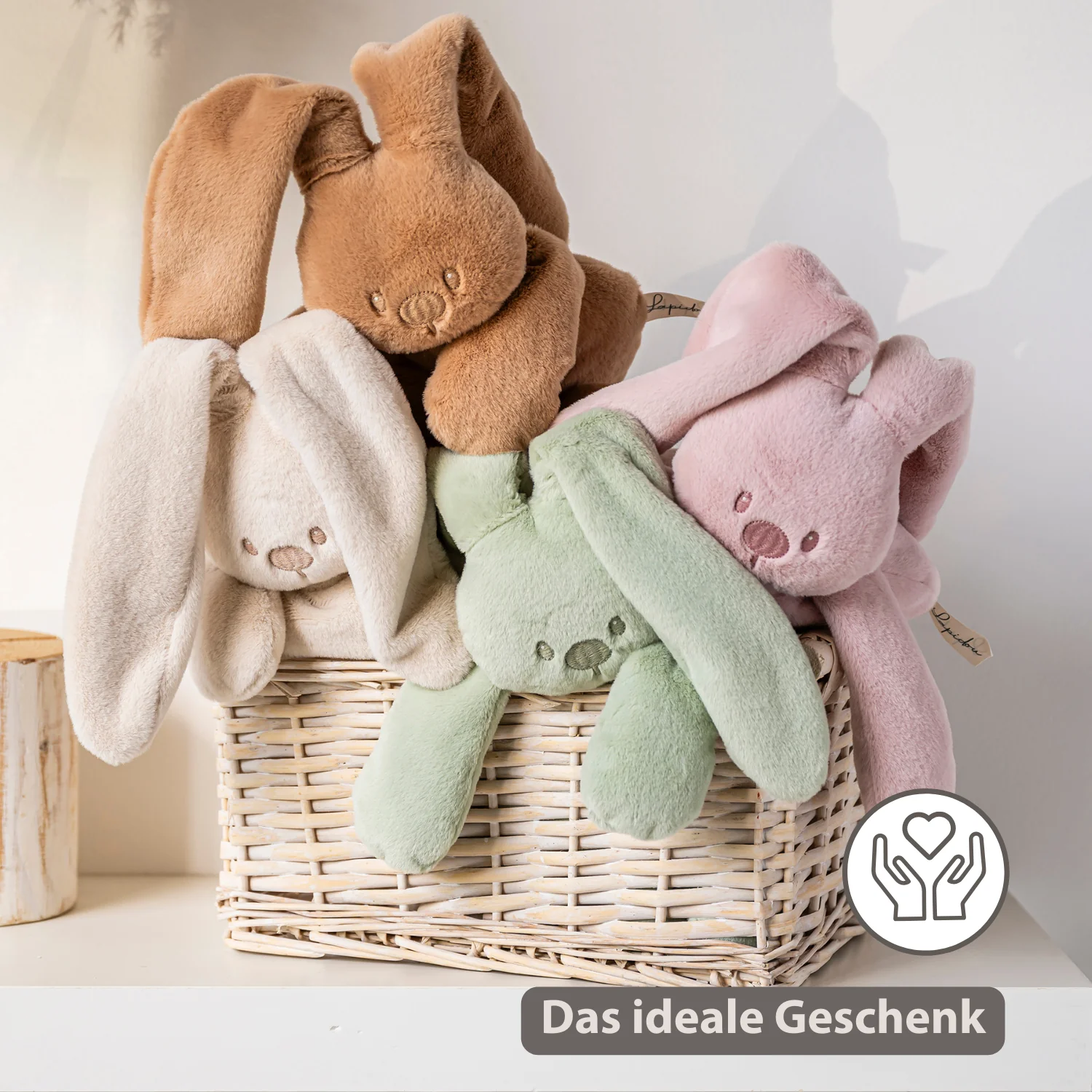 Lapidou Cuddly Rabbit - 30 cm - Soft Baby Plush - Warm Beige - Image 14
