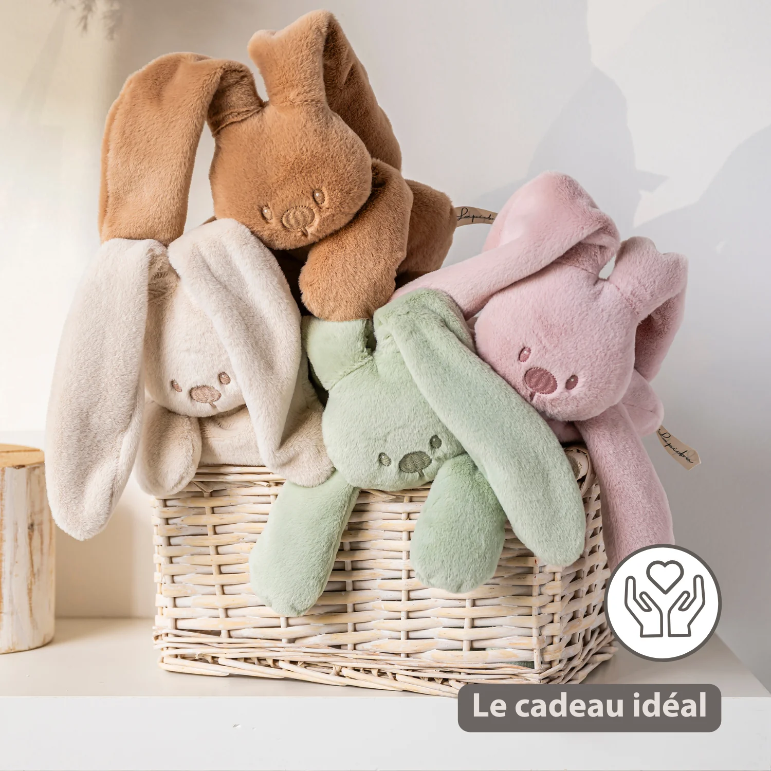 Lapidou Cuddly Rabbit - 30 cm - Soft Baby Plush - Warm Beige - Image 21