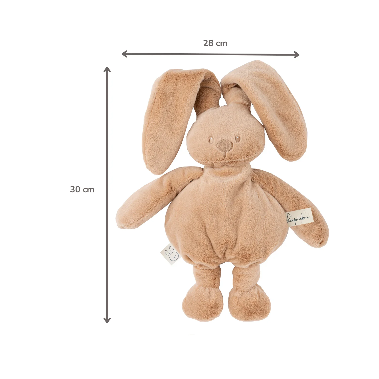 Lapidou Cuddly Rabbit - 30 cm - Soft Baby Plush - Warm Beige - Image 27