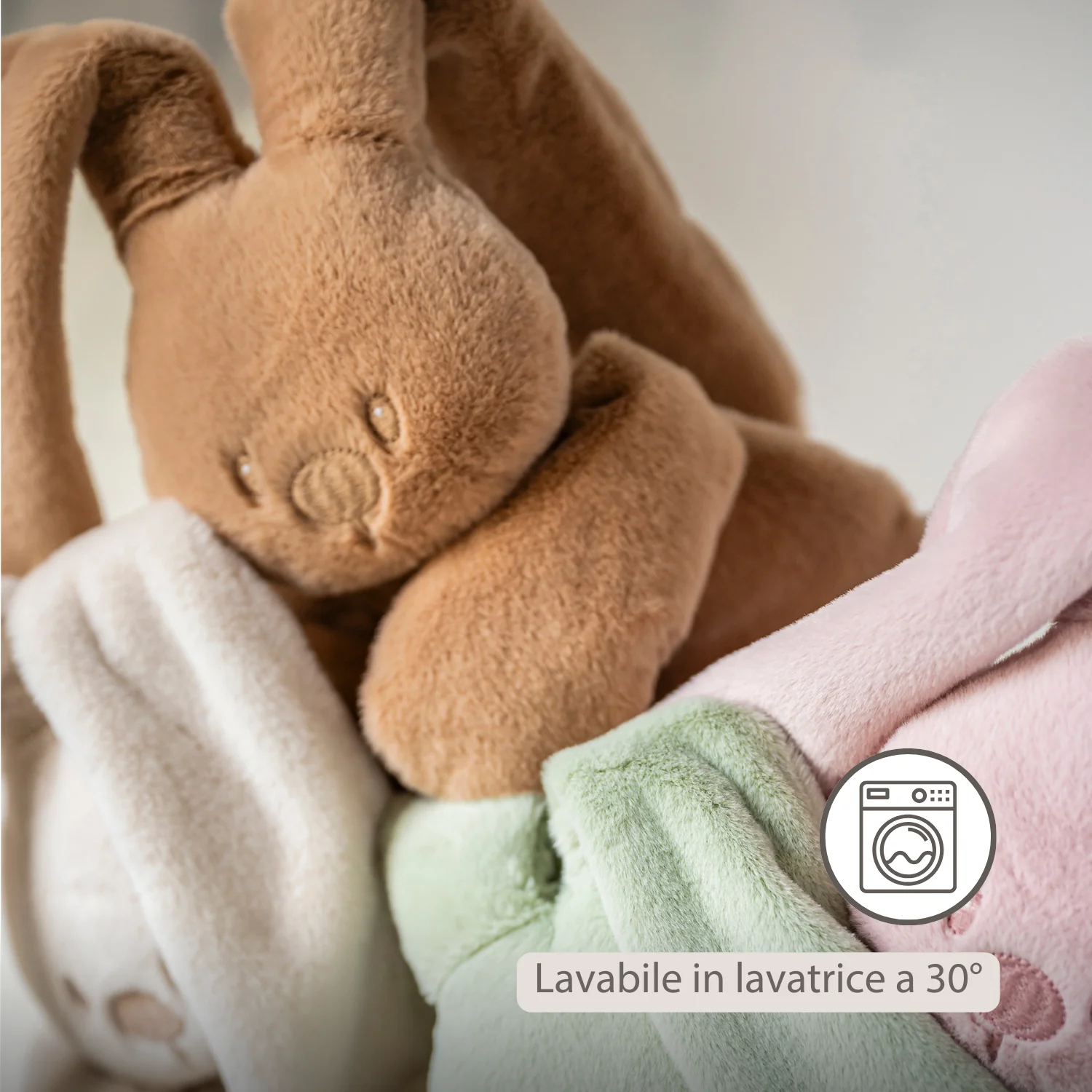 Lapidou Cuddly Rabbit - 30 cm - Soft Baby Plush - Warm Beige - Image 4