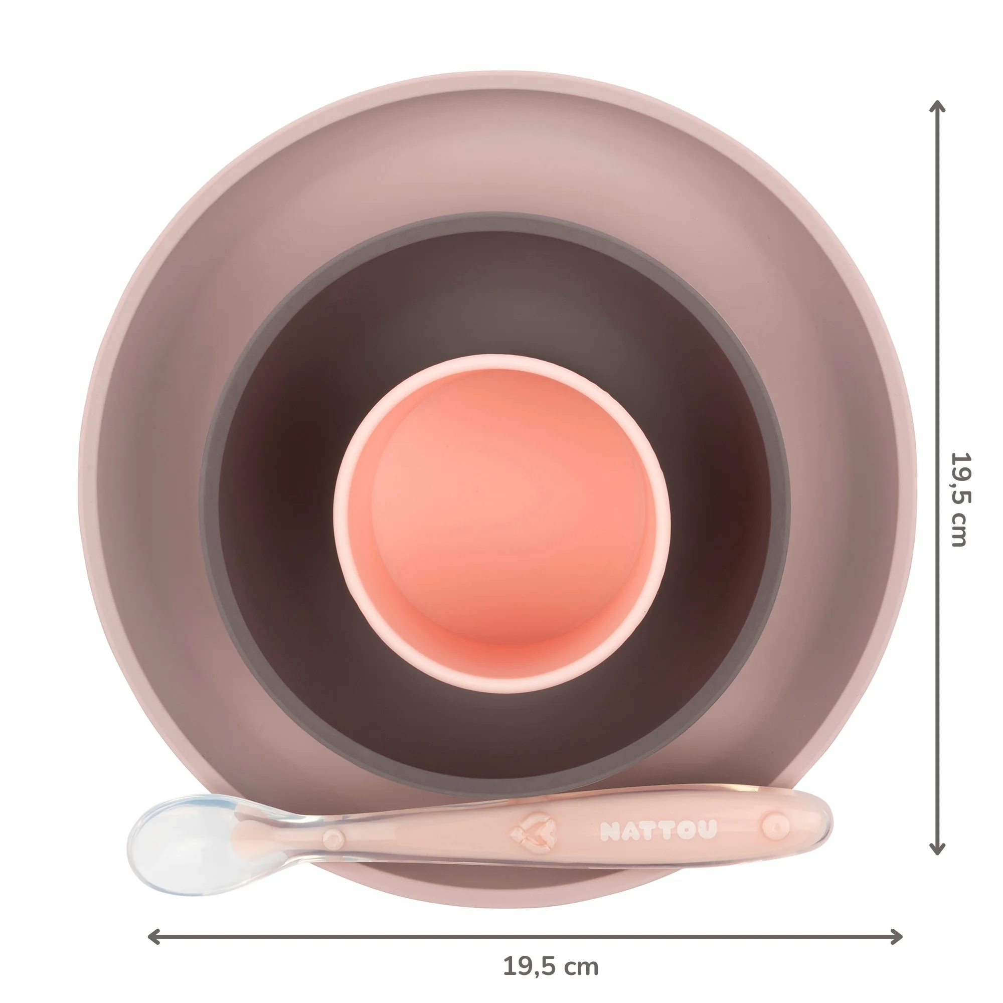 Silicone children’s tableware – 4-piece baby tableware – Pink and Aubergine - Image 13