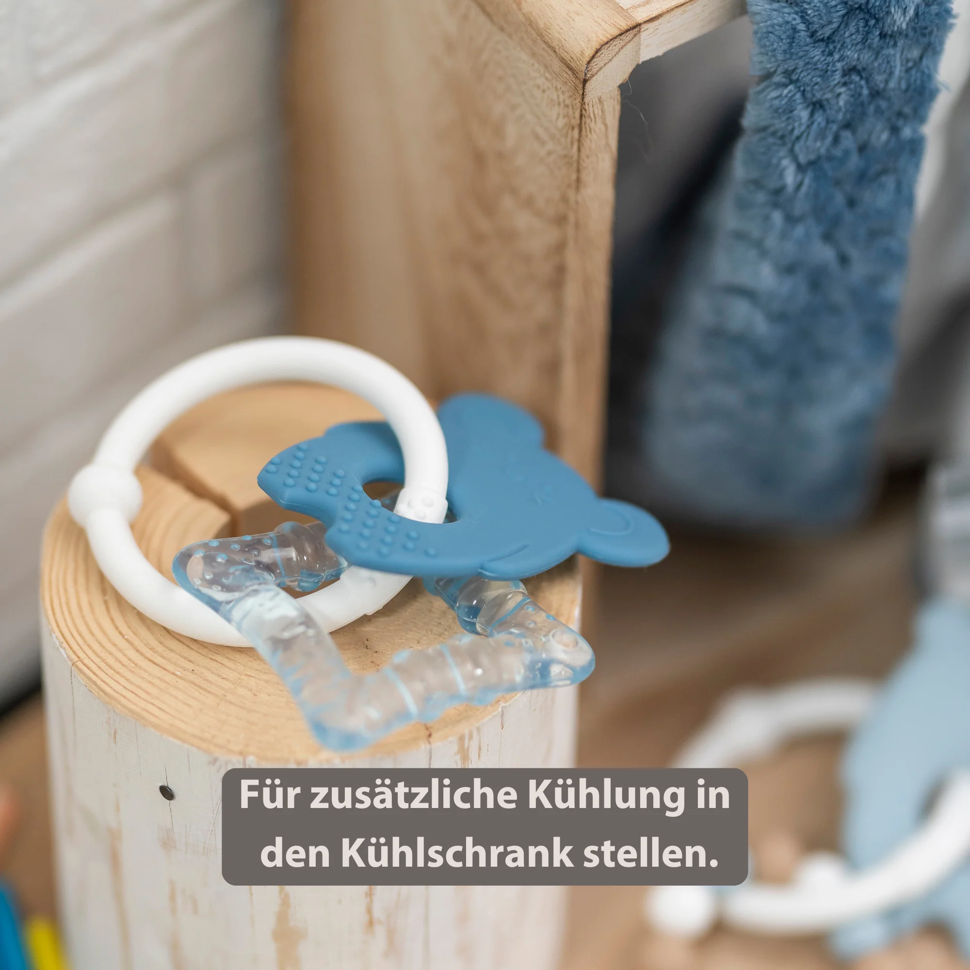 Silicone cooling teether – Baby teething toy – Cooling teether – Blue - Image 10