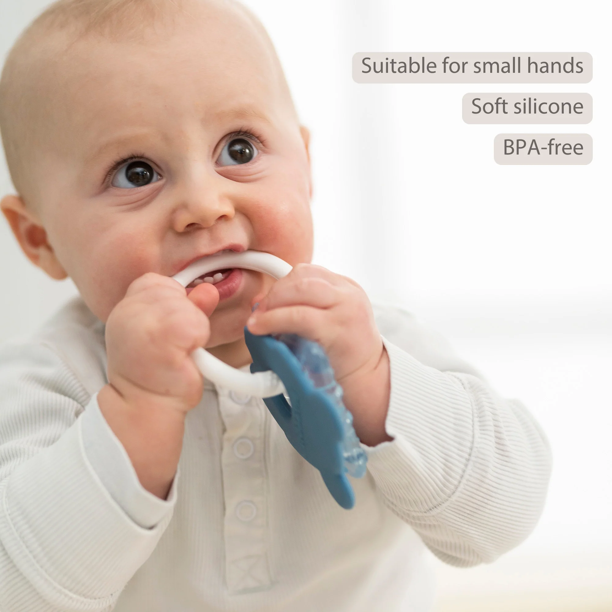 Silicone cooling teether – Baby teething toy – Cooling teether – Blue - Image 23