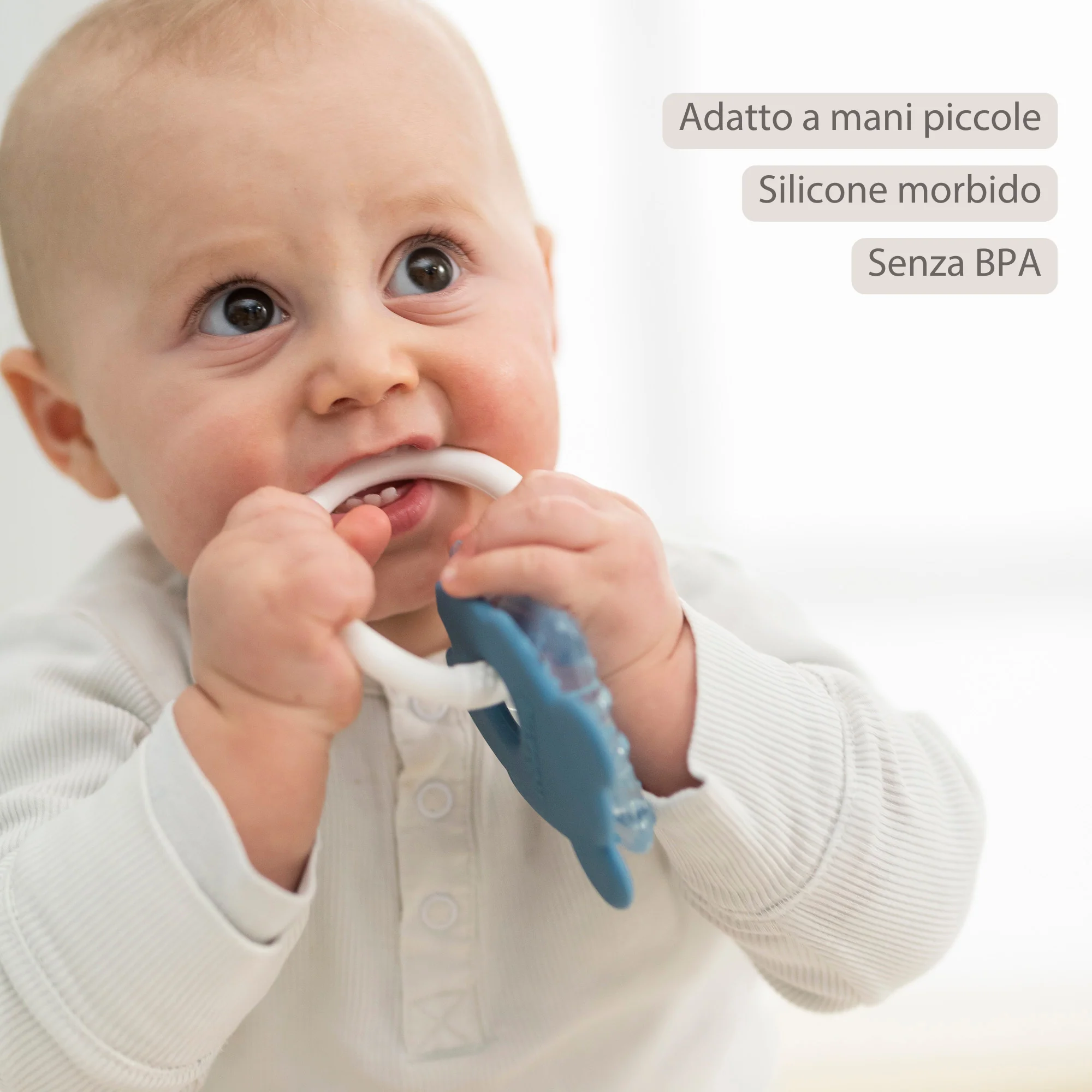 Silicone cooling teether – Baby teething toy – Cooling teether – Blue - Image 3
