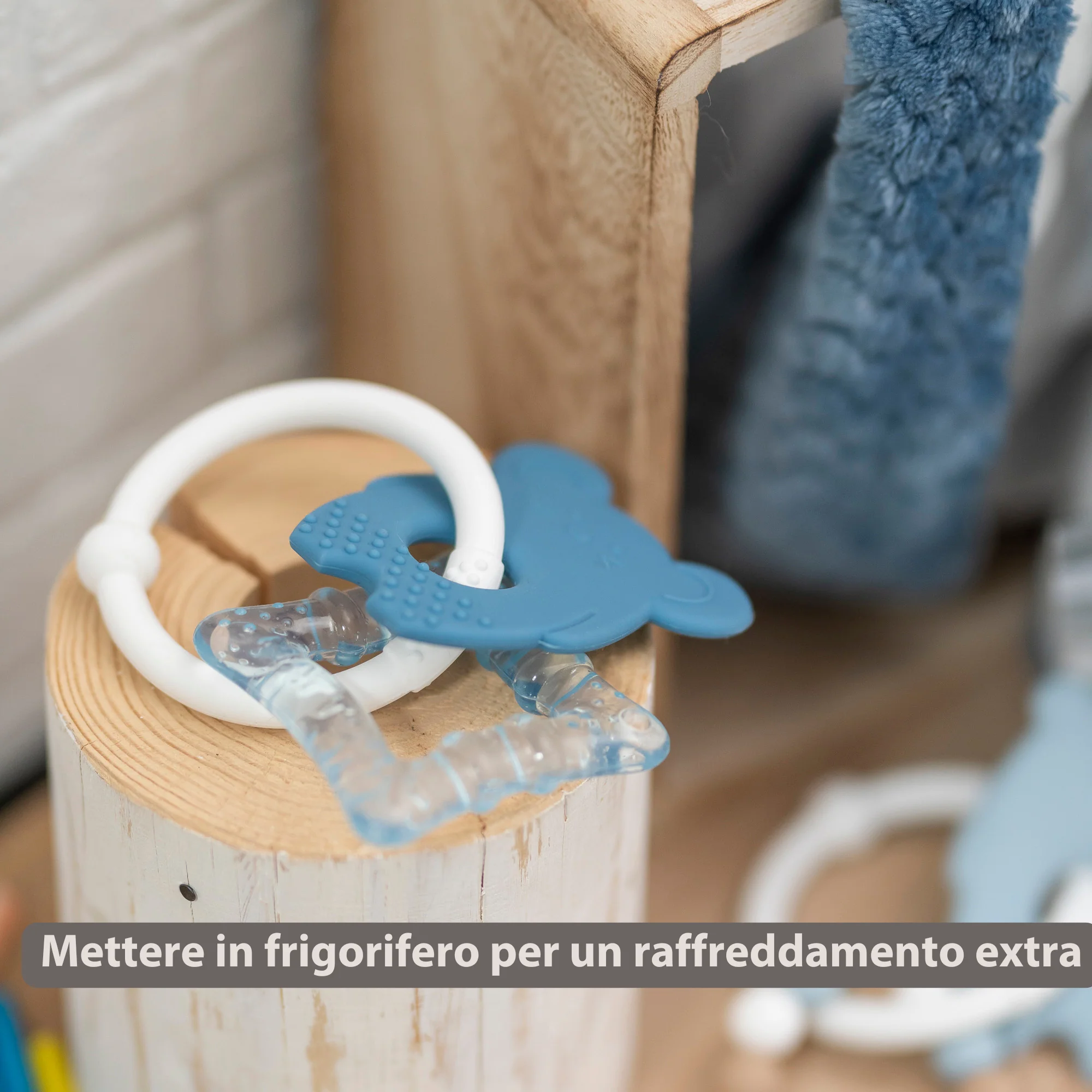 Silicone cooling teether – Baby teething toy – Cooling teether – Blue - Image 5