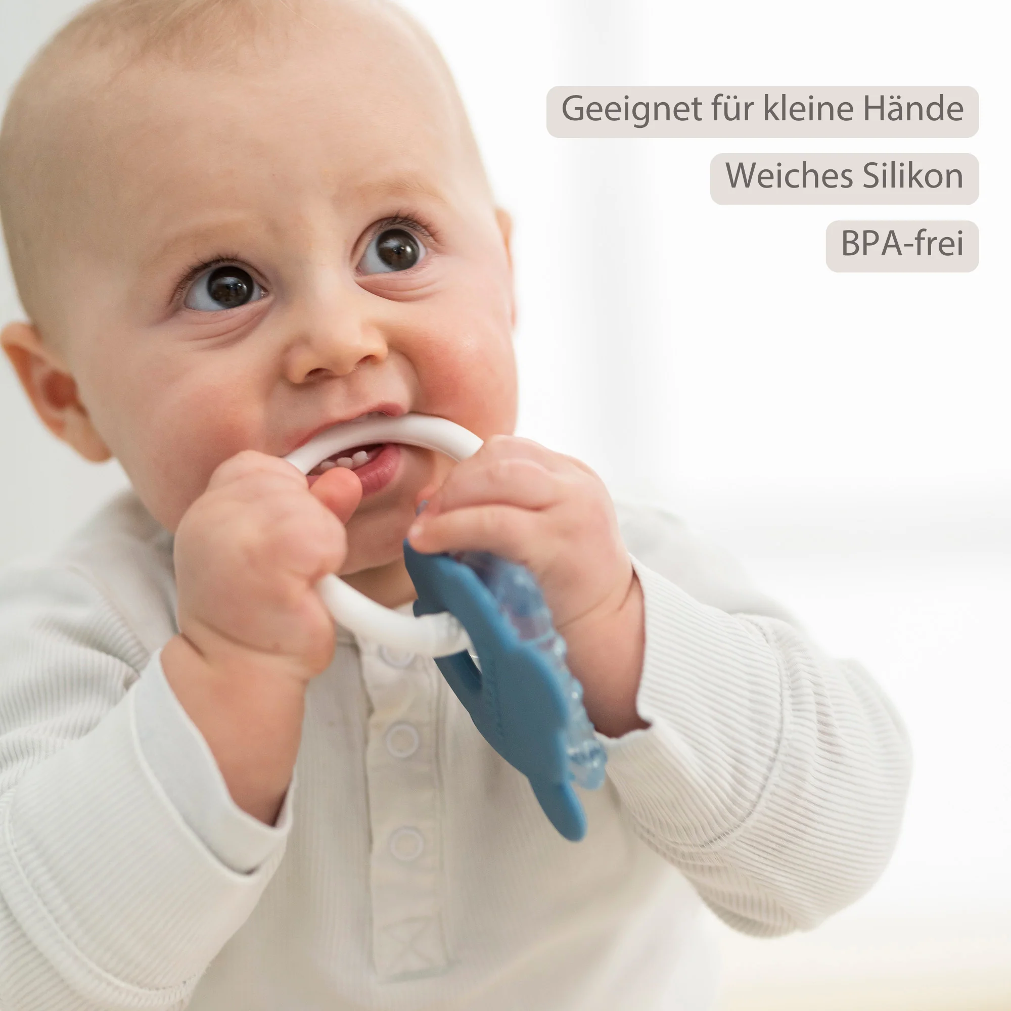 Silicone cooling teether – Baby teething toy – Cooling teether – Blue - Image 8