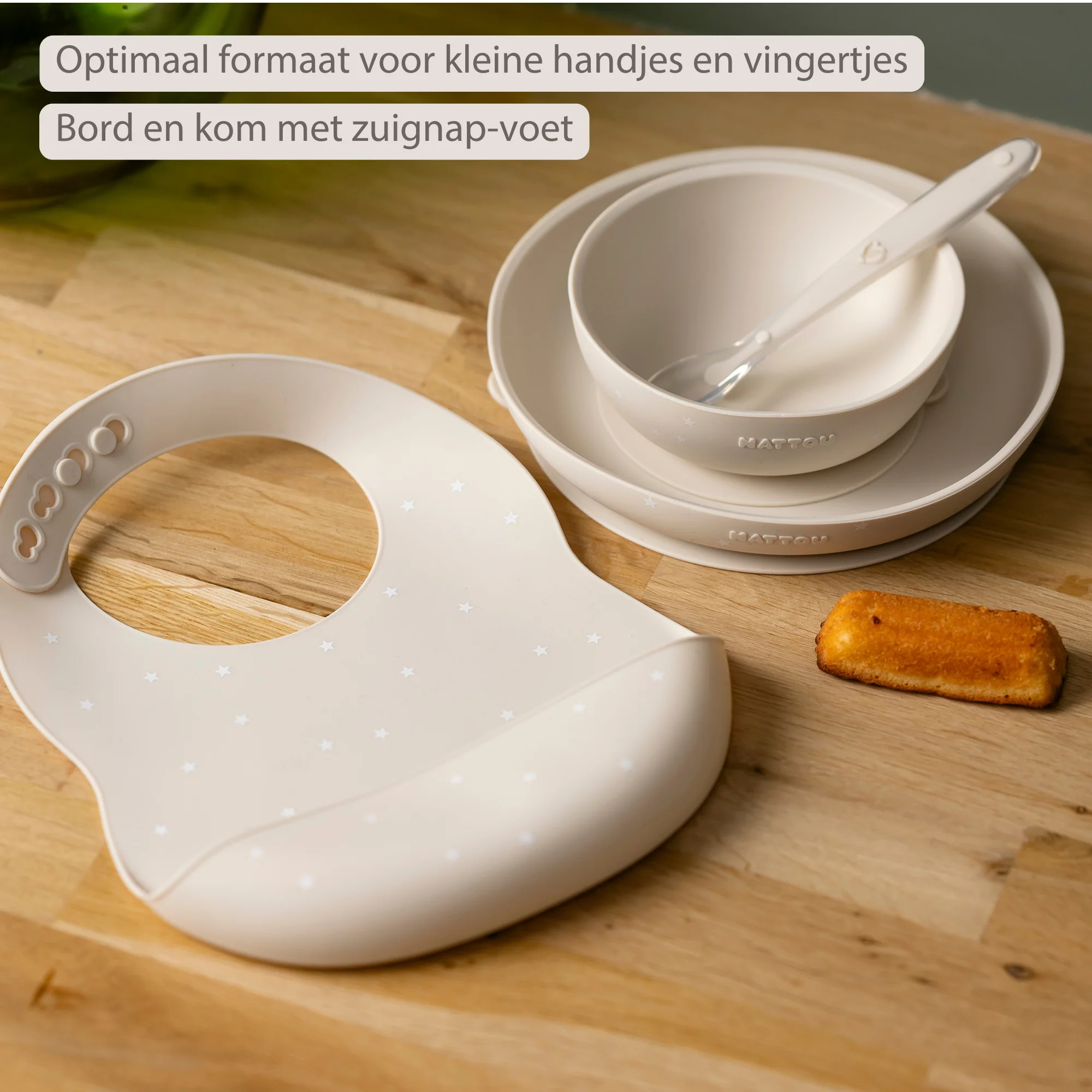 Silicone tableware – Children’s tableware – Bib – Baby tableware – Clay with stars - Image 18