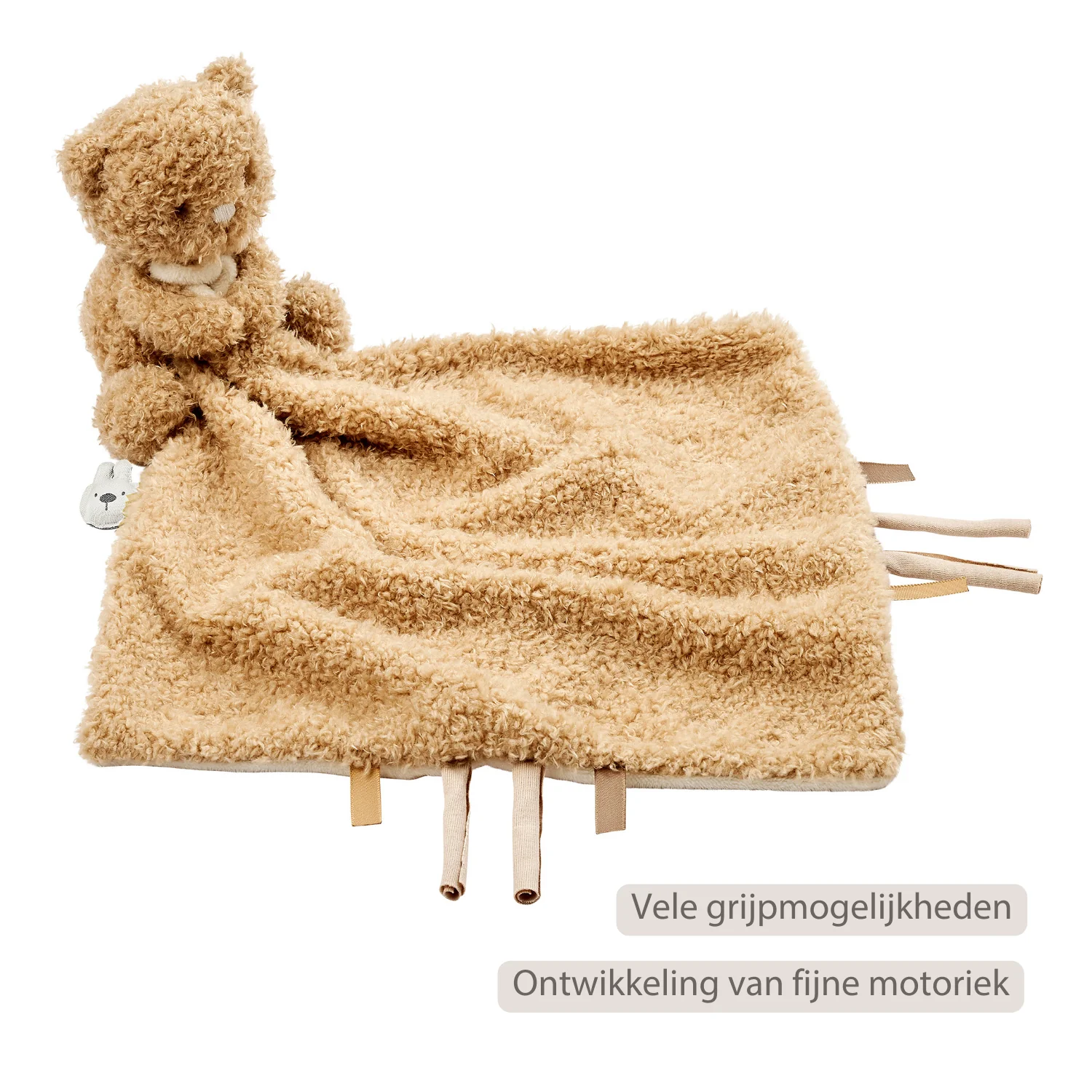 TEDDY Baby Comfort Blanket with Cuddle Toy – 27 x 27 cm – Doudou Bear – Beige - Image 18