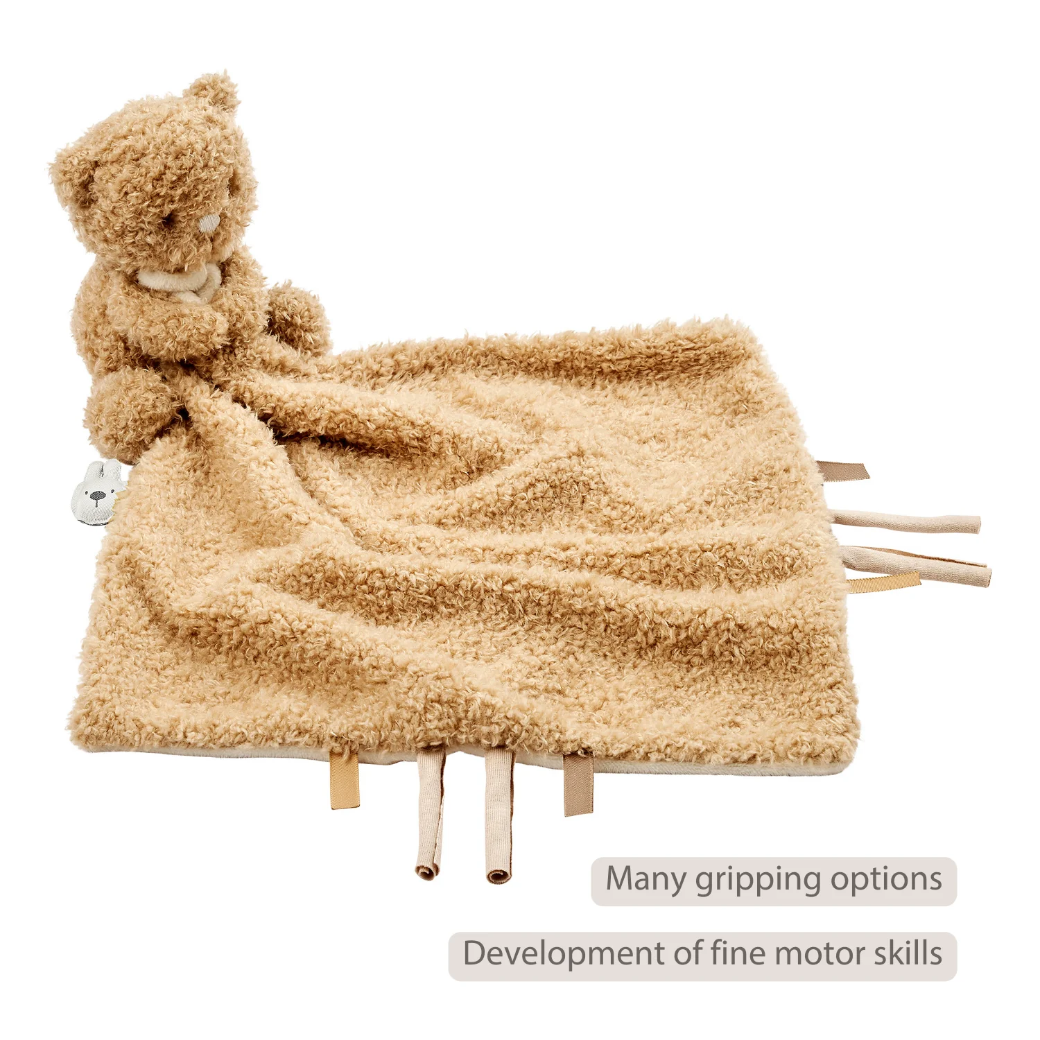 TEDDY Baby Comfort Blanket with Cuddle Toy – 27 x 27 cm – Doudou Bear – Beige - Image 23