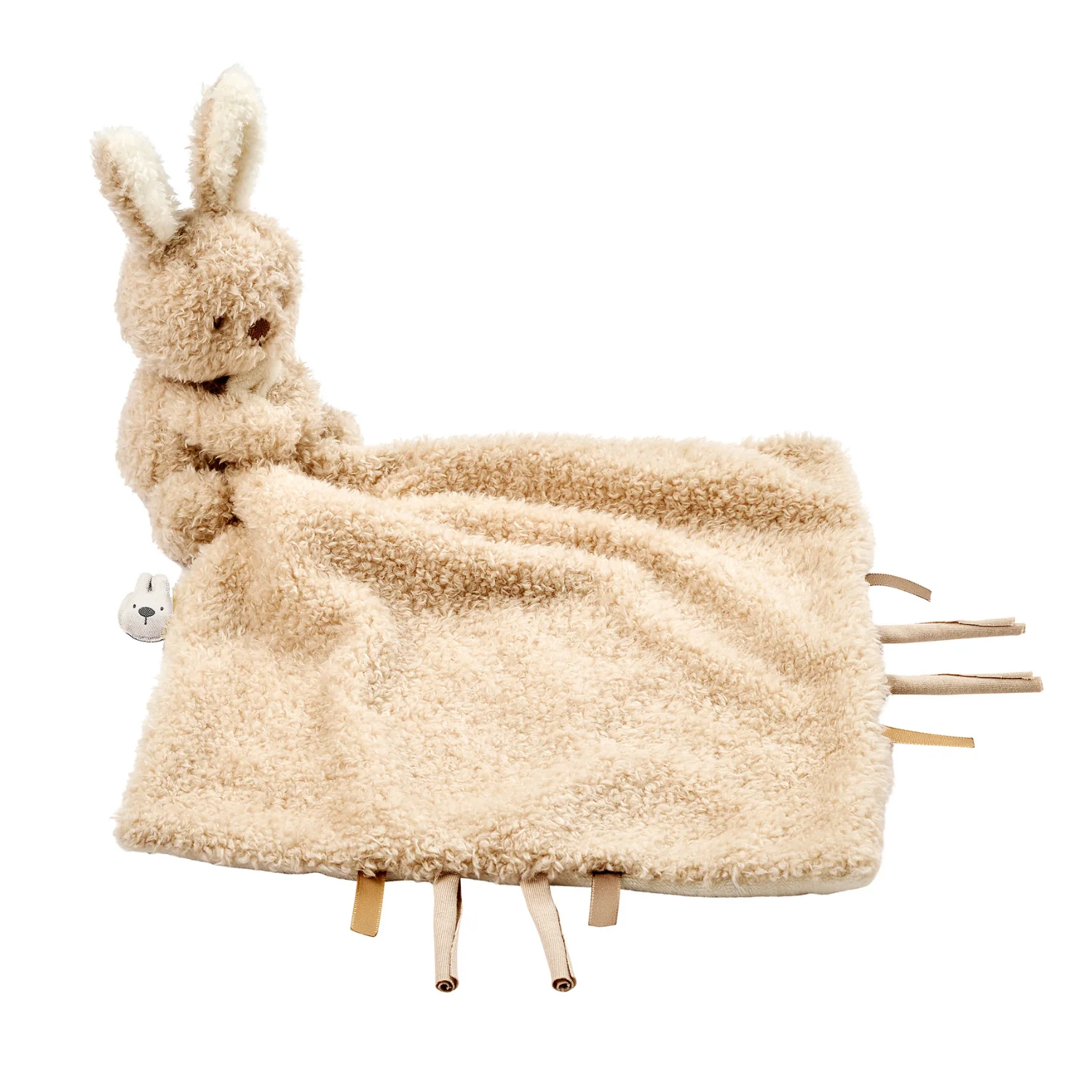 TEDDY Baby Comfort Blanket with Cuddle Toy – 27 x 27 cm – Doudou Bunny – Beige - Image 13