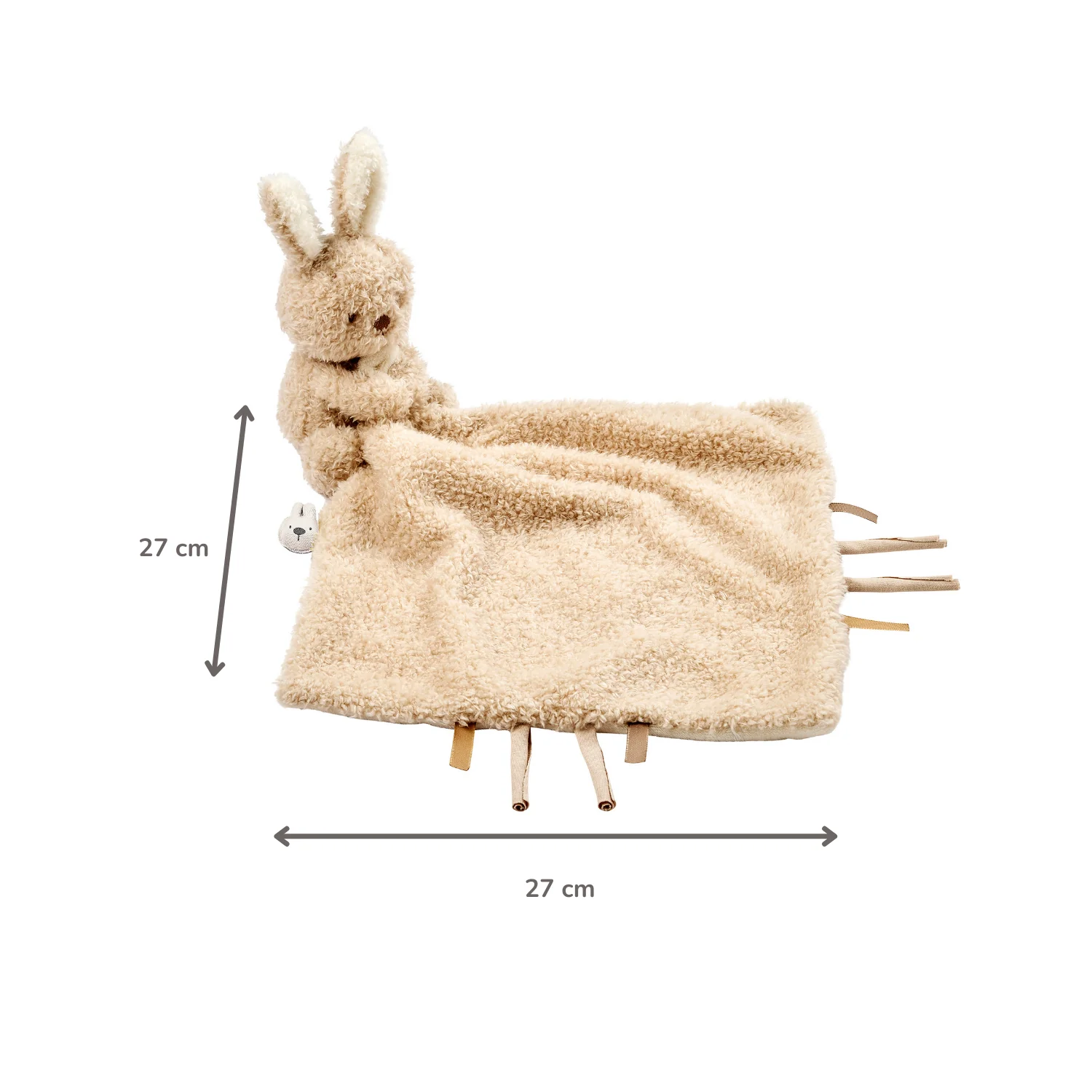 TEDDY Baby Comfort Blanket with Cuddle Toy – 27 x 27 cm – Doudou Bunny – Beige - Image 23