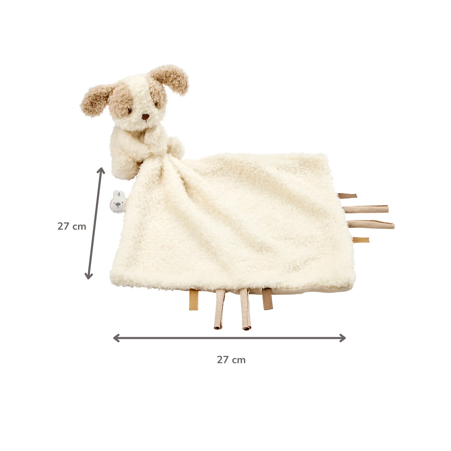 TEDDY Baby Comfort Blanket with Cuddle Toy – 27 x 27 cm – Doudou Dog – Beige - Image 11