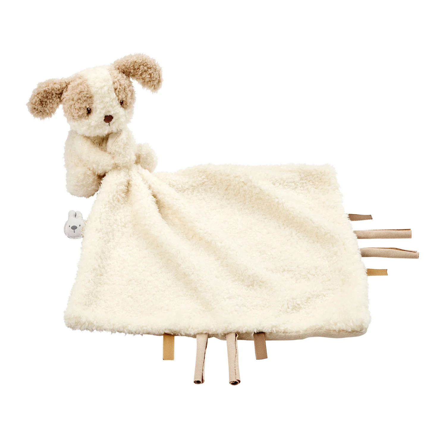 TEDDY Baby Comfort Blanket with Cuddle Toy – 27 x 27 cm – Doudou Dog – Beige - Image 13