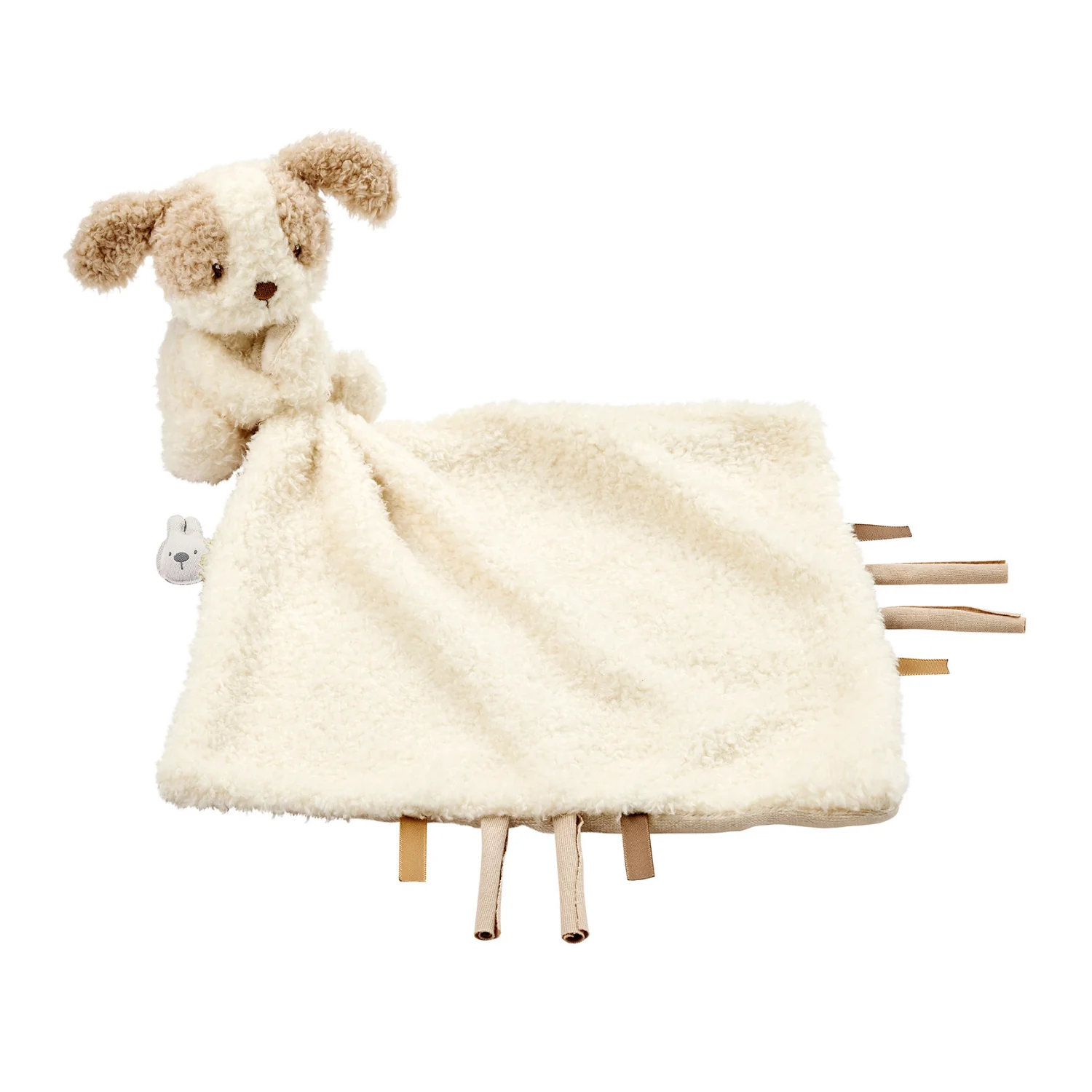TEDDY Baby Comfort Blanket with Cuddle Toy – 27 x 27 cm – Doudou Dog – Beige - Image 7