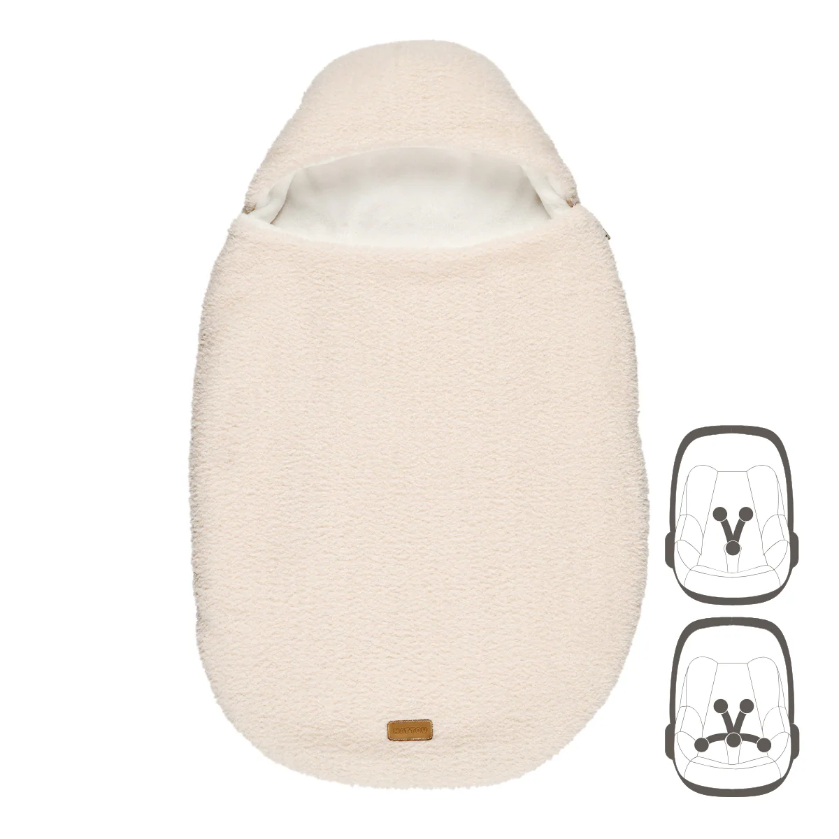 TEDDY Baby Nest Ecru 0–6 months – Soft Baby Nest – For Car Seat and Stroller - Image 5