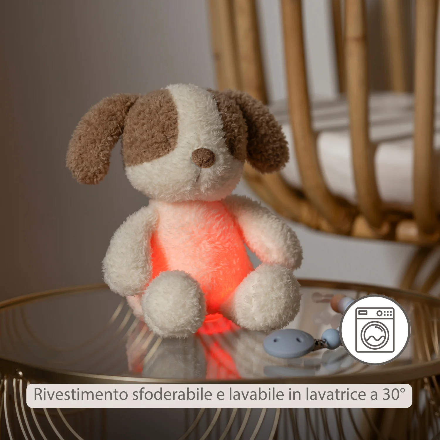 TEDDY Baby Night Light Dog – 25 cm – Soft Baby Plush – Beige - Image 11