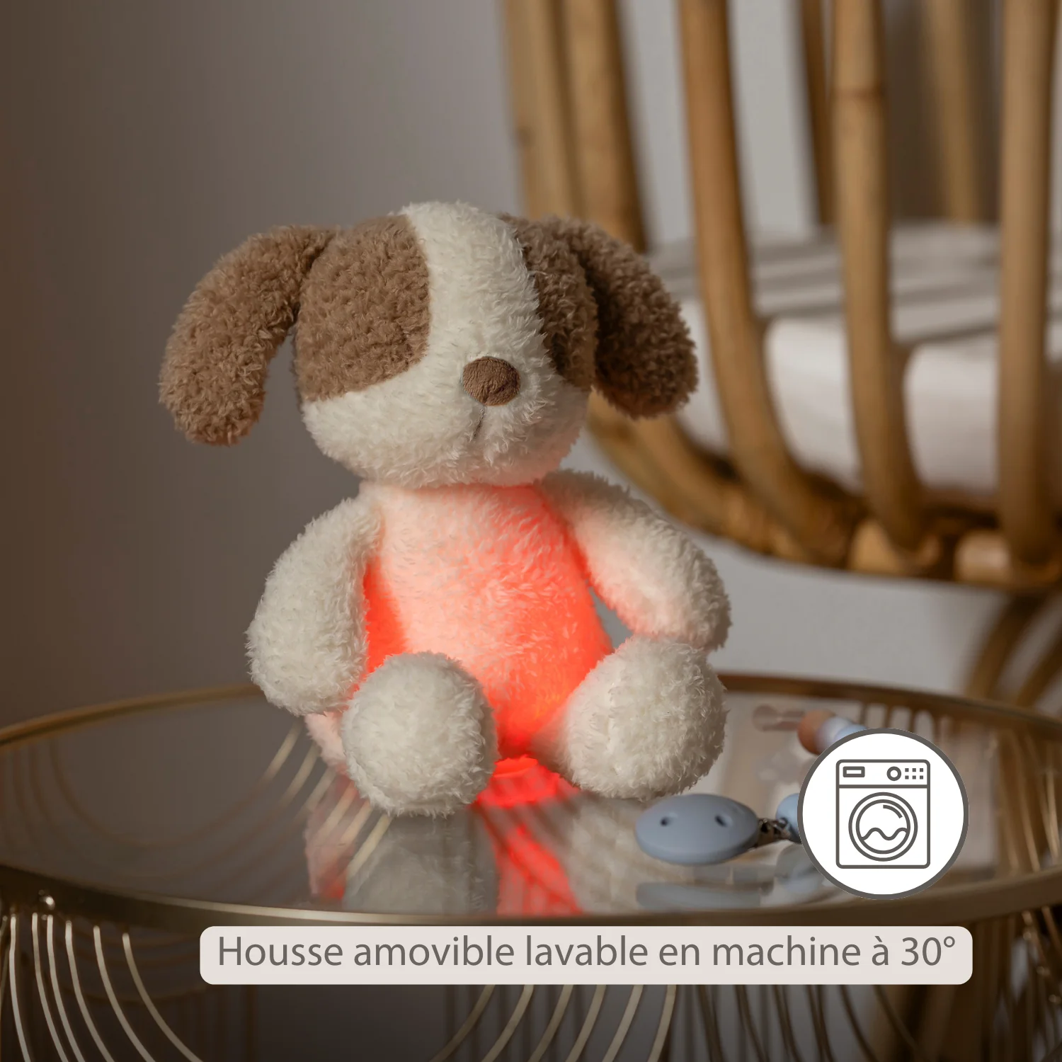 TEDDY Baby Night Light Dog – 25 cm – Soft Baby Plush – Beige - Image 18