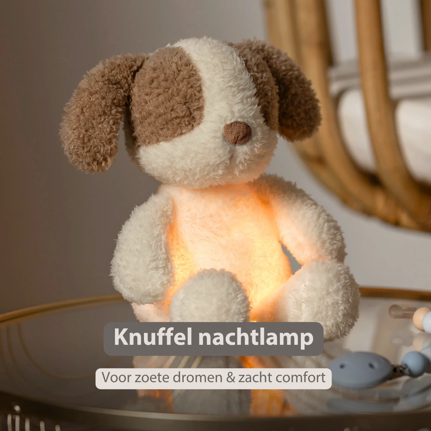TEDDY Baby Night Light Dog – 25 cm – Soft Baby Plush – Beige - Image 23