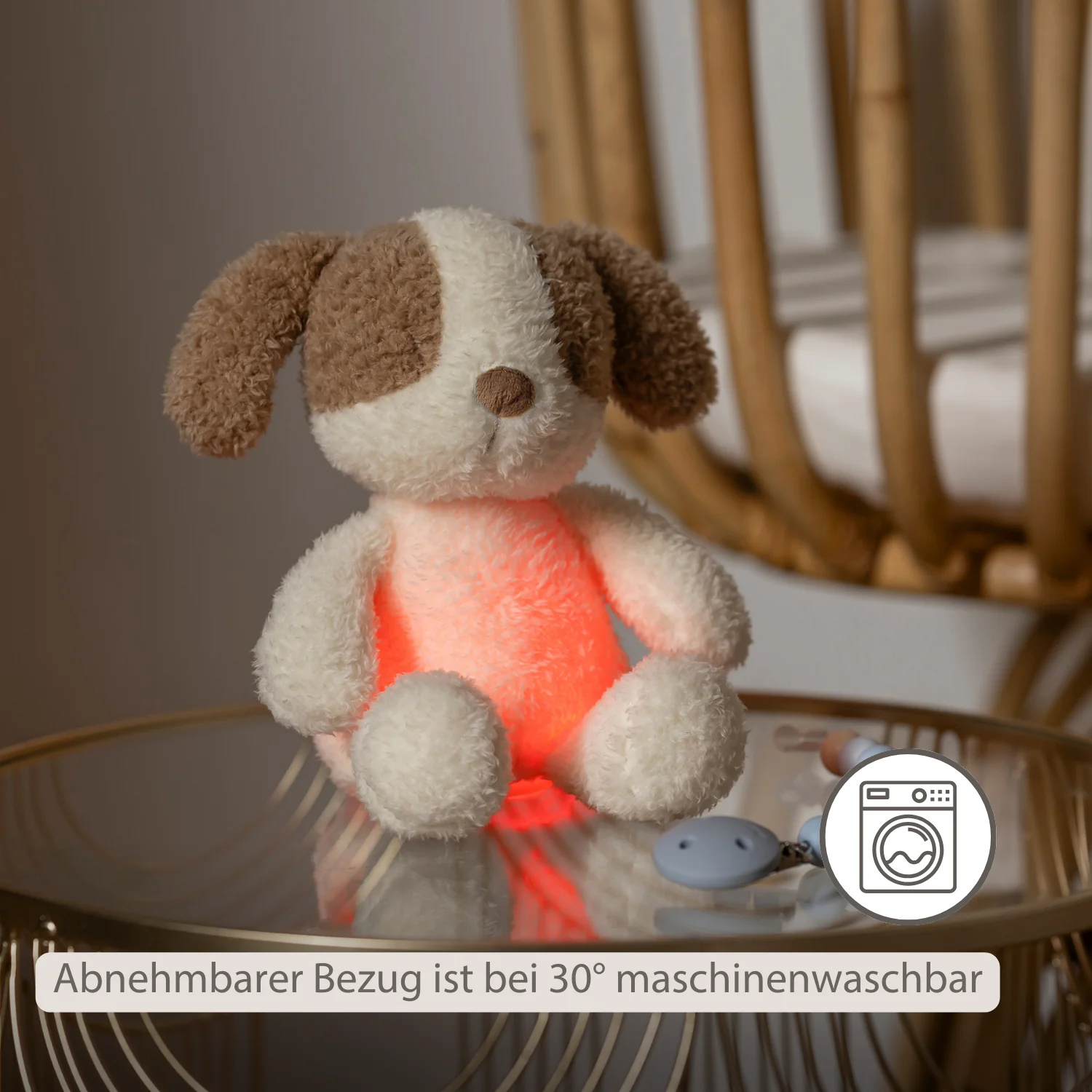 TEDDY Baby Night Light Dog – 25 cm – Soft Baby Plush – Beige - Image 4