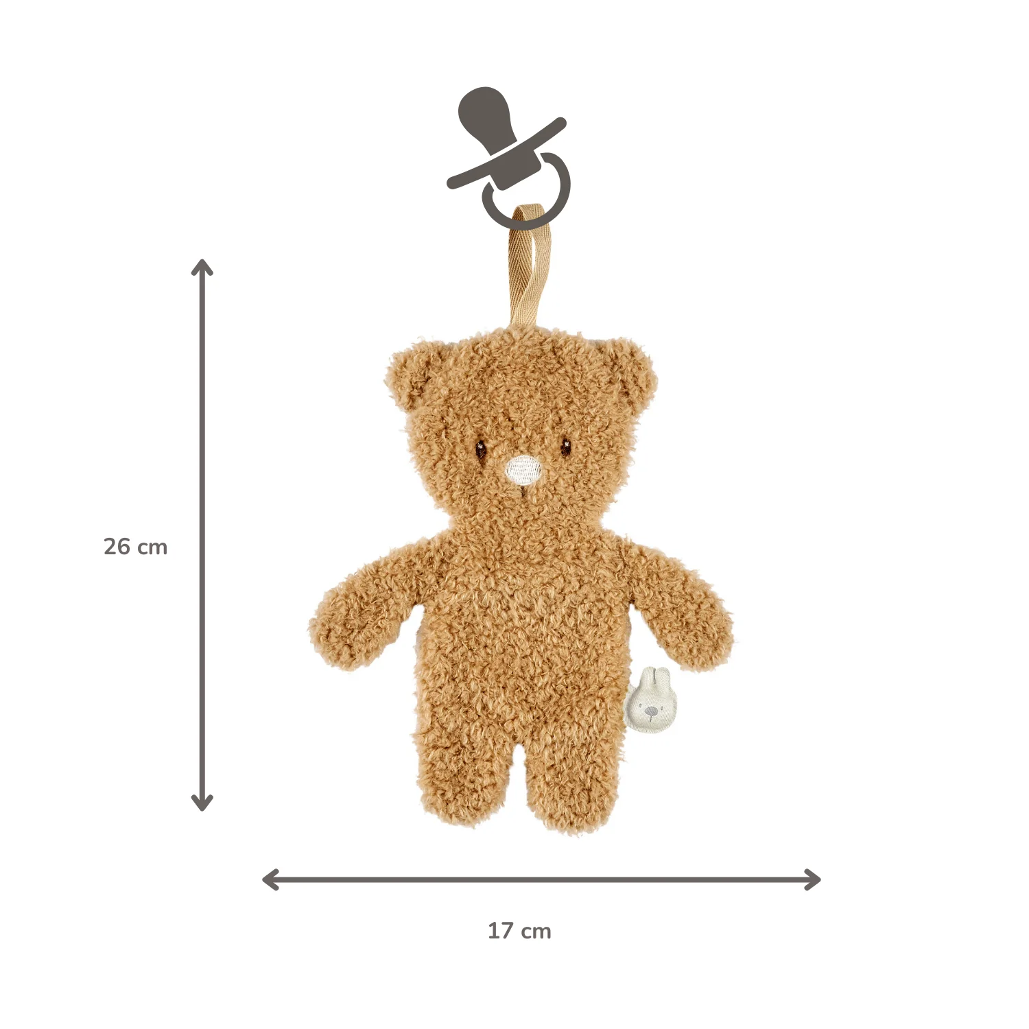 TEDDY Baby Pacifier Cloth – 26 cm – Bear Doudou as Pacifier Holder – Beige - Image 29