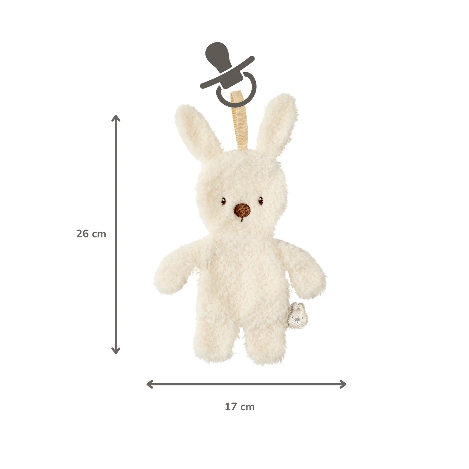 TEDDY Baby Pacifier Cloth – 26 cm – Bunny Doudou as Pacifier Holder – Ecru - Image 13