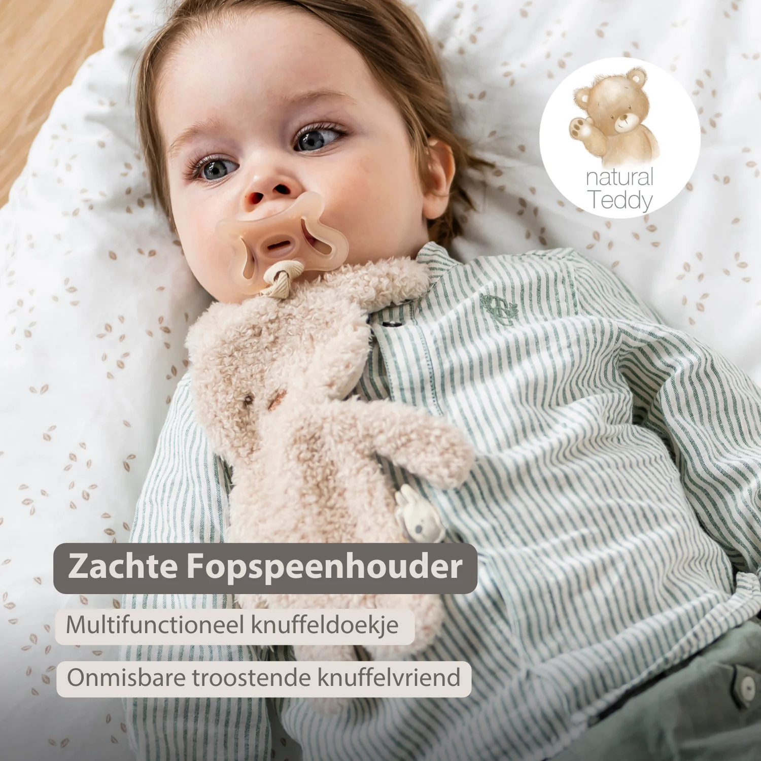 TEDDY Baby Pacifier Cloth – 26 cm – Bunny Doudou as Pacifier Holder – Ecru - Image 23