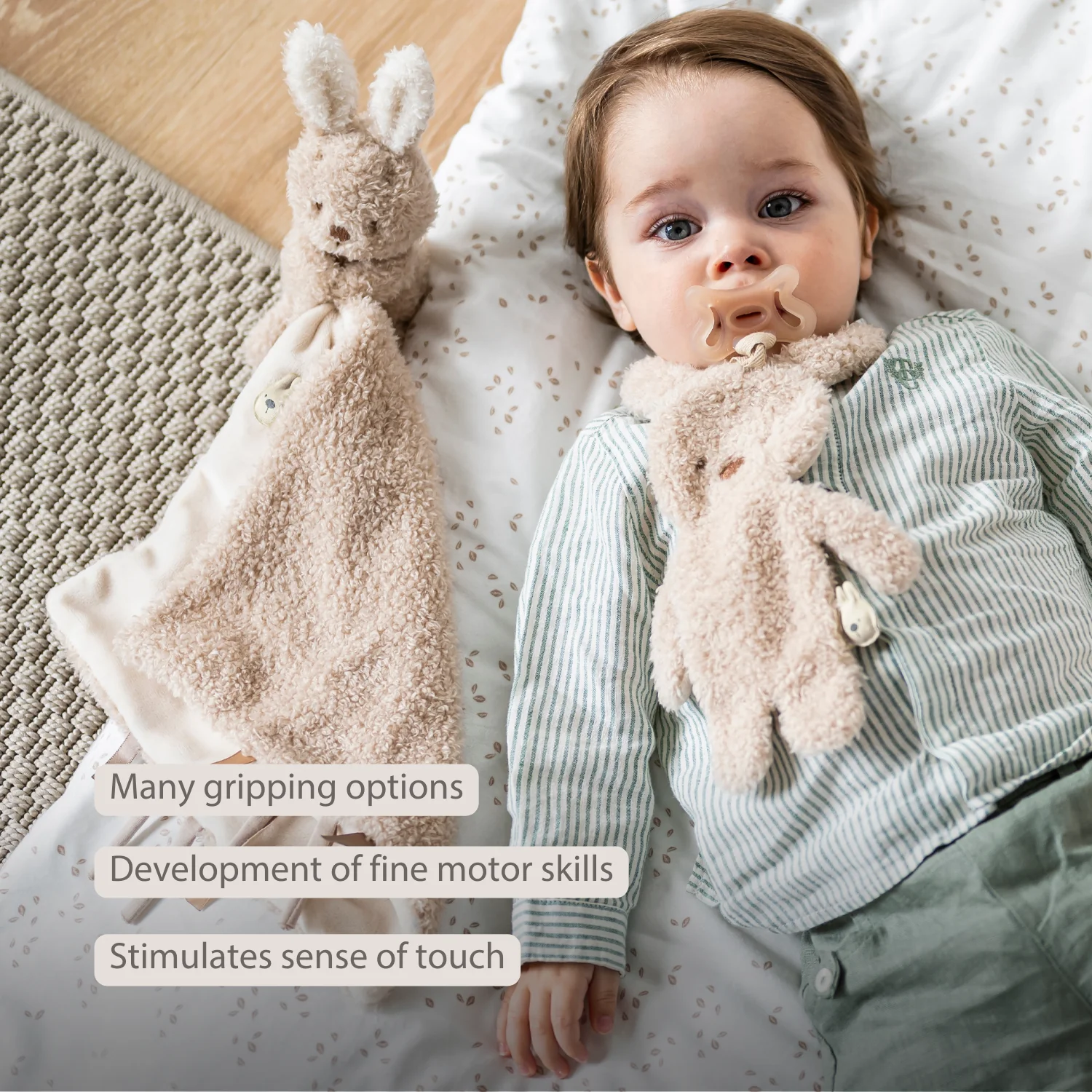 TEDDY Baby Pacifier Cloth – 26 cm – Bunny Doudou as Pacifier Holder – Ecru - Image 31