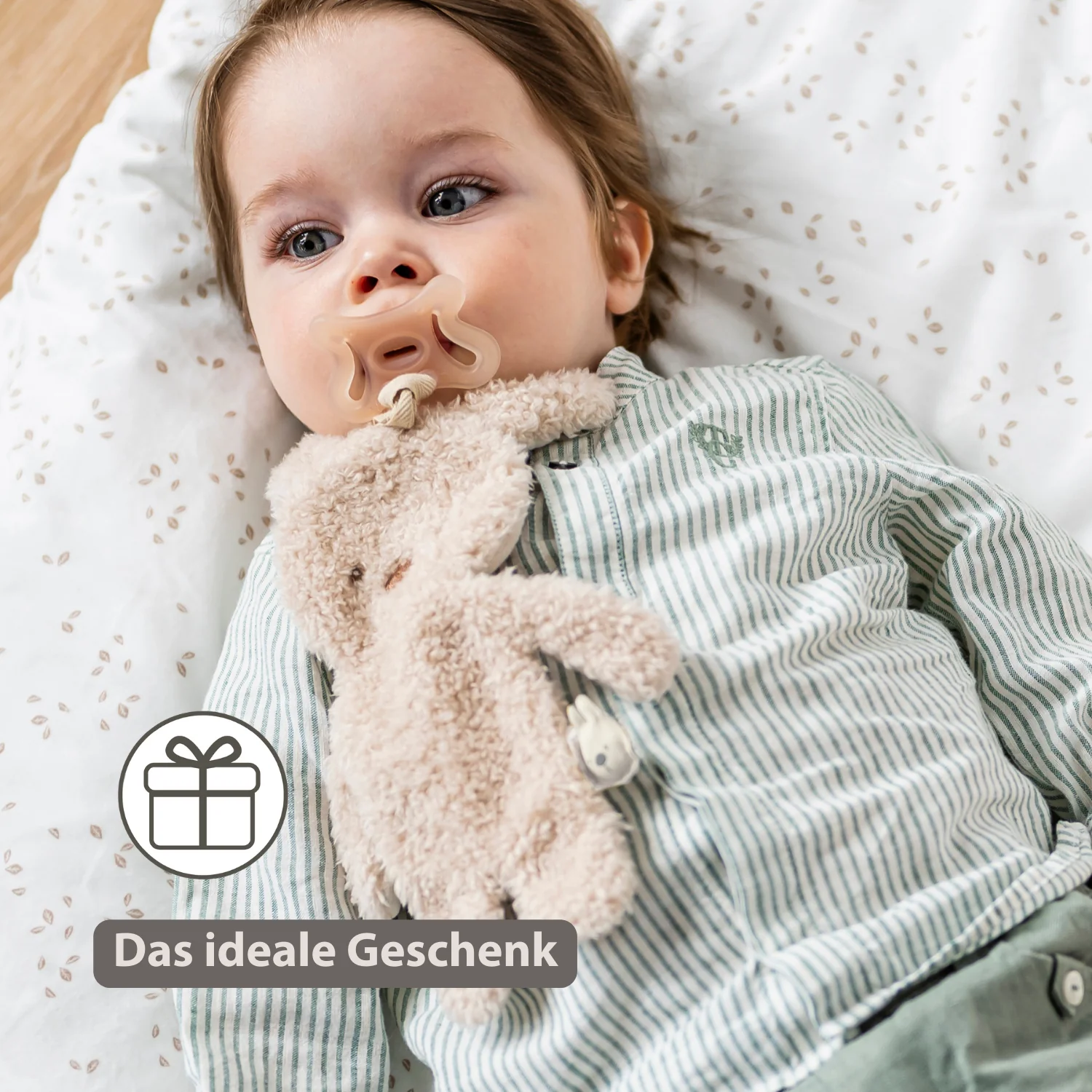 TEDDY Baby Pacifier Cloth – 26 cm – Bunny Doudou as Pacifier Holder – Ecru - Image 7