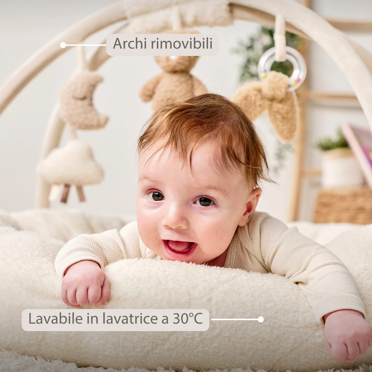 TEDDY Baby Playmat with Arches Round – 90 x 90 cm – Baby Activity Play Rug – Padded Edges - Image 11