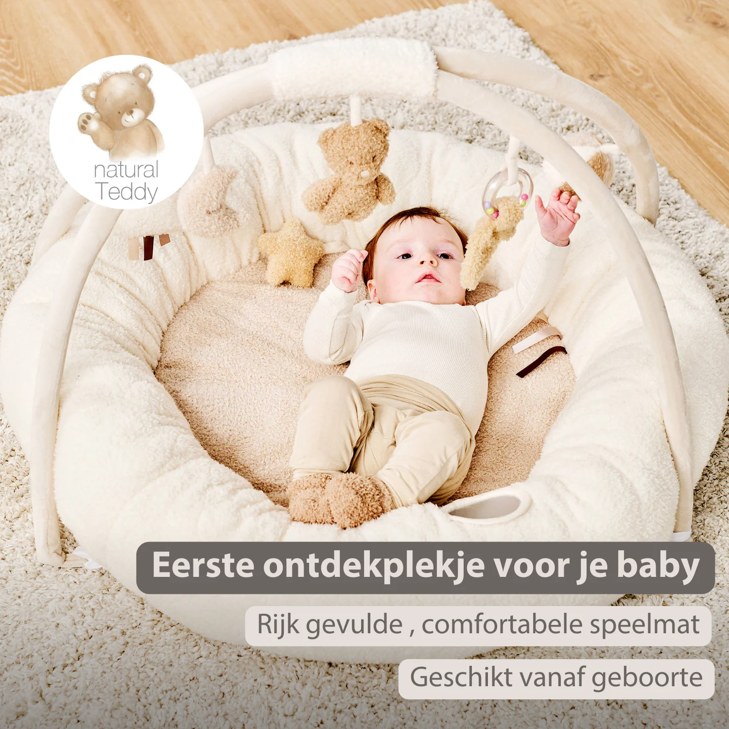 TEDDY Baby Playmat with Arches Round – 90 x 90 cm – Baby Activity Play Rug – Padded Edges - Image 23
