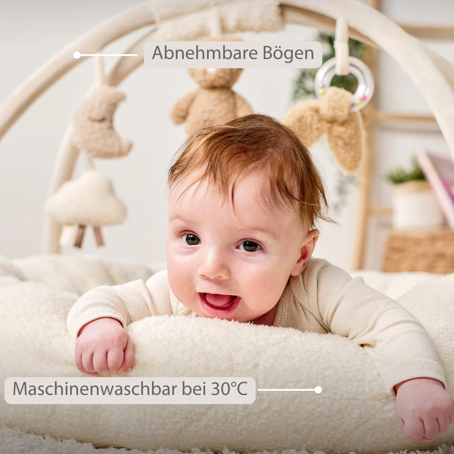 TEDDY Baby Playmat with Arches Round – 90 x 90 cm – Baby Activity Play Rug – Padded Edges - Image 4