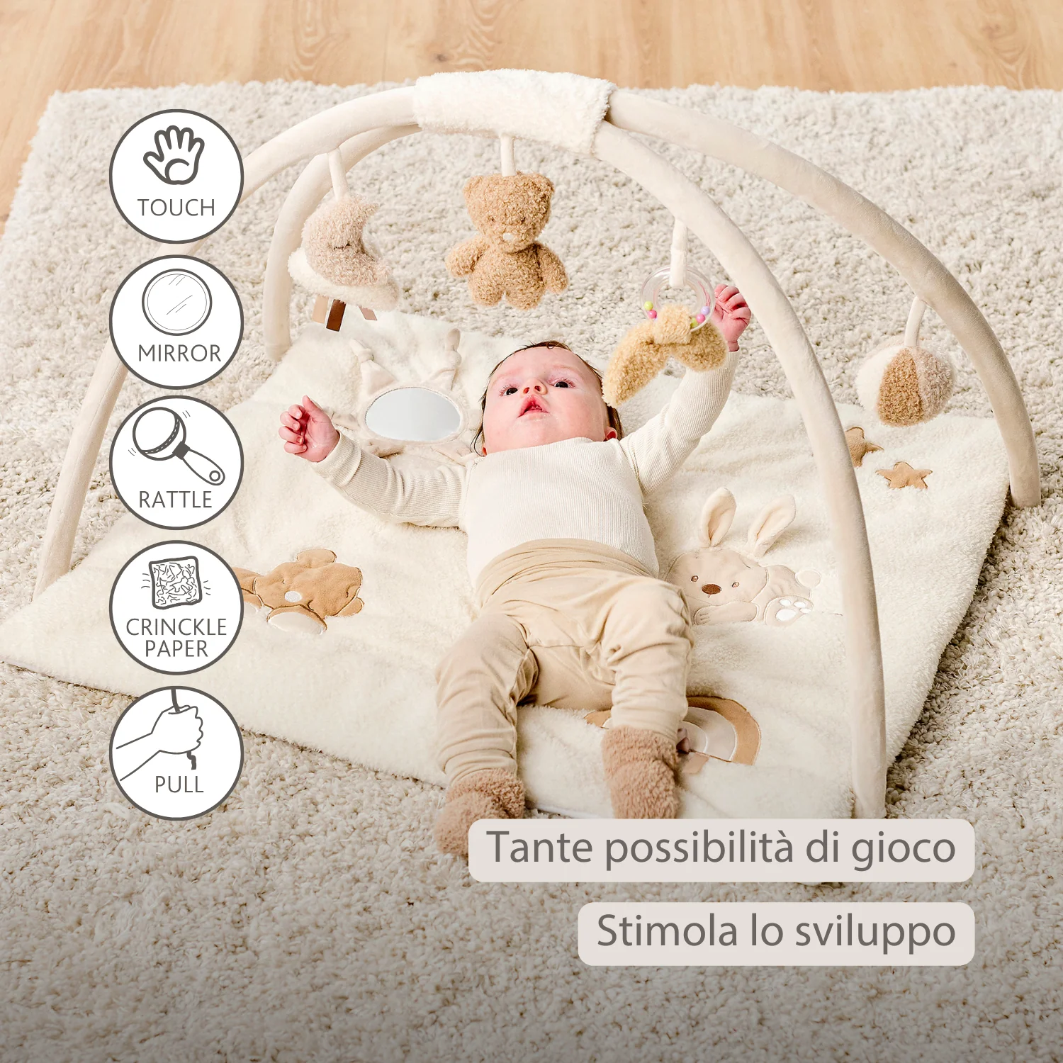 TEDDY Baby Playmat with Arches Square – 70 x 80 cm – Baby Activity Play Rug - Image 10