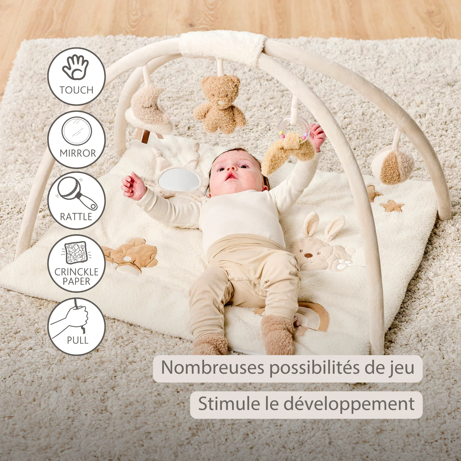 TEDDY Baby Playmat with Arches Square – 70 x 80 cm – Baby Activity Play Rug - Image 17