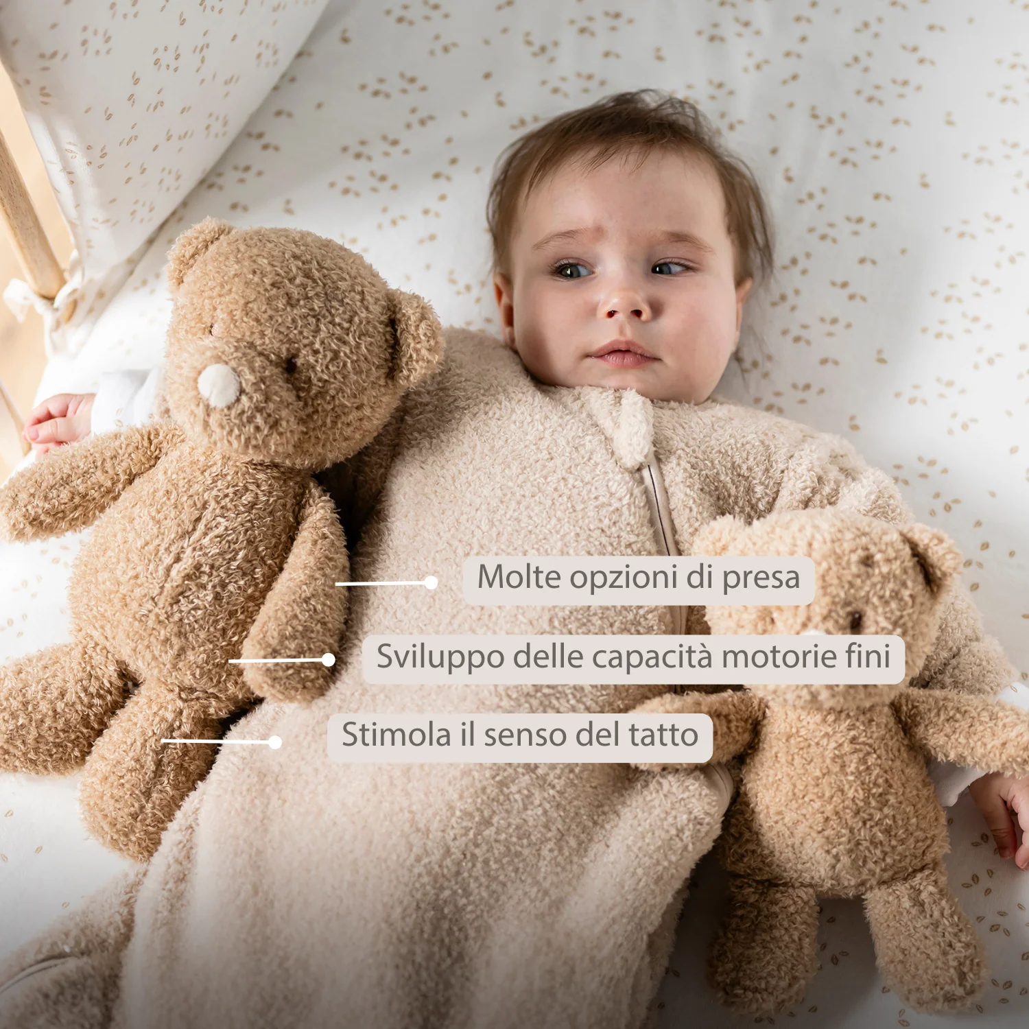 TEDDY Baby Plush Bear – 25 cm – Soft Baby Cuddle Toy – Beige - Image 10