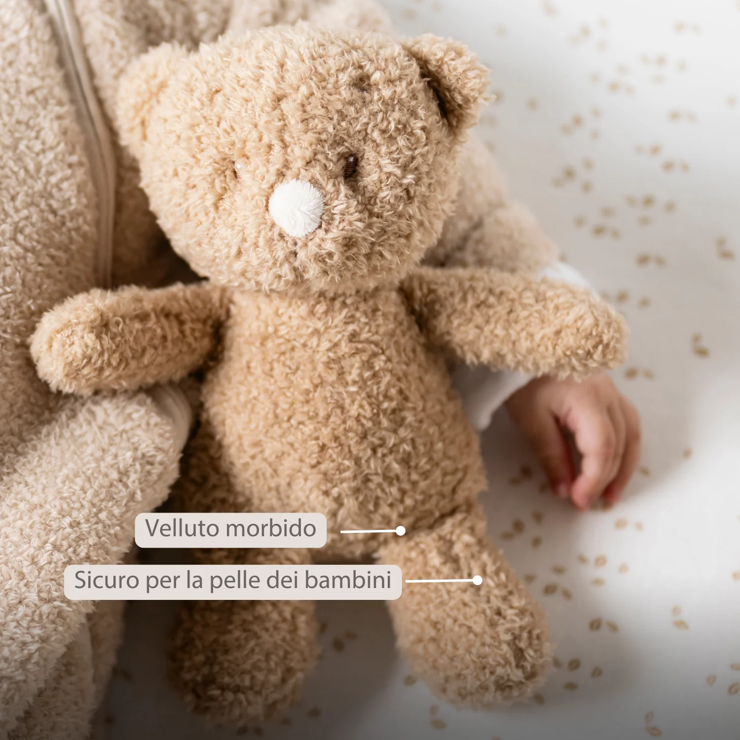 TEDDY Baby Plush Bear – 25 cm – Soft Baby Cuddle Toy – Beige - Image 12
