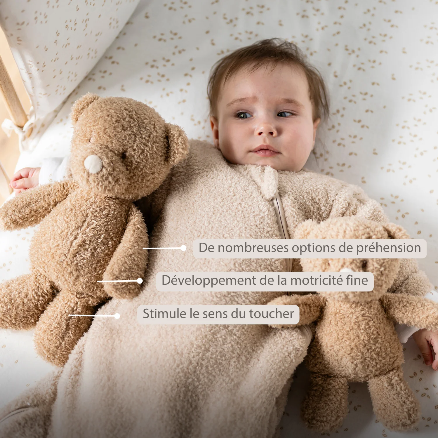 TEDDY Baby Plush Bear – 25 cm – Soft Baby Cuddle Toy – Beige - Image 17