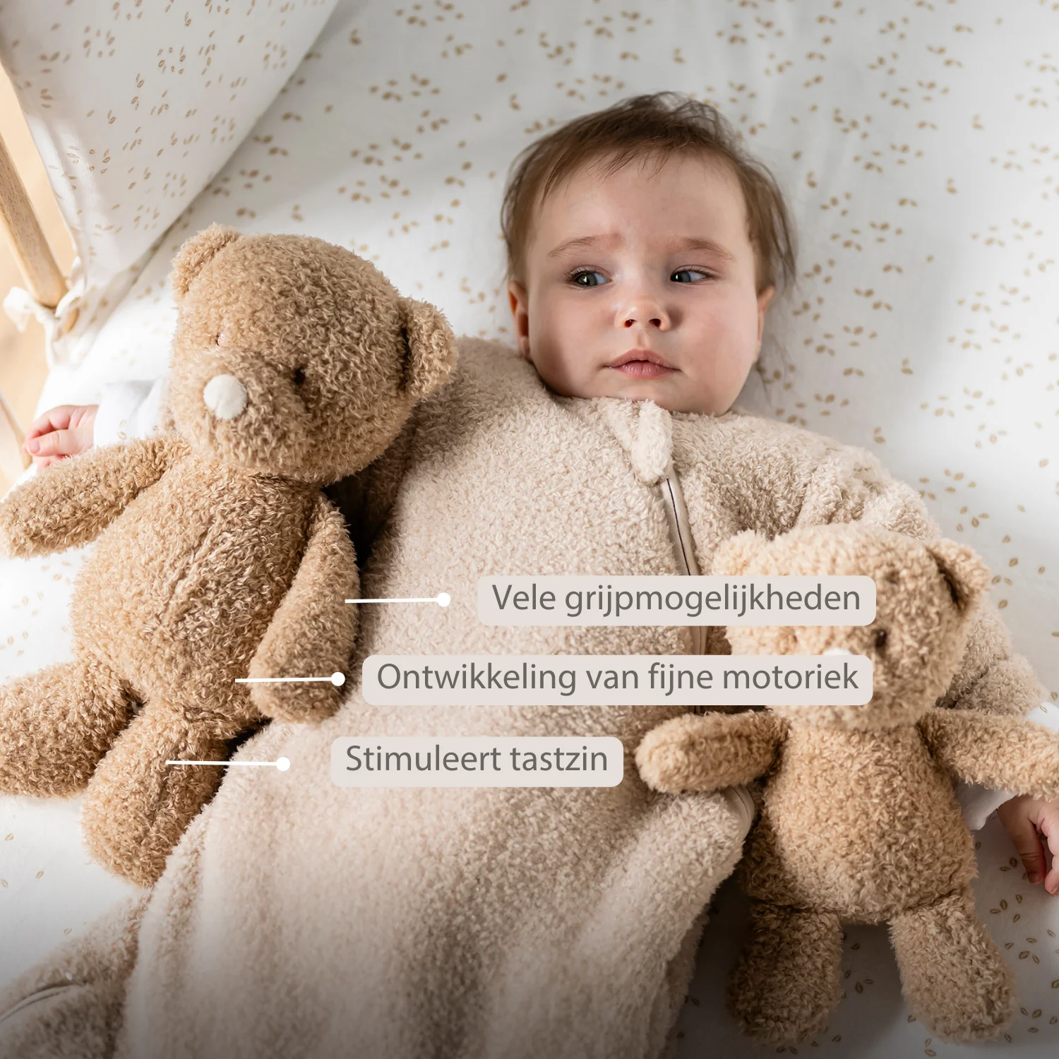 TEDDY Baby Plush Bear – 25 cm – Soft Baby Cuddle Toy – Beige - Image 24