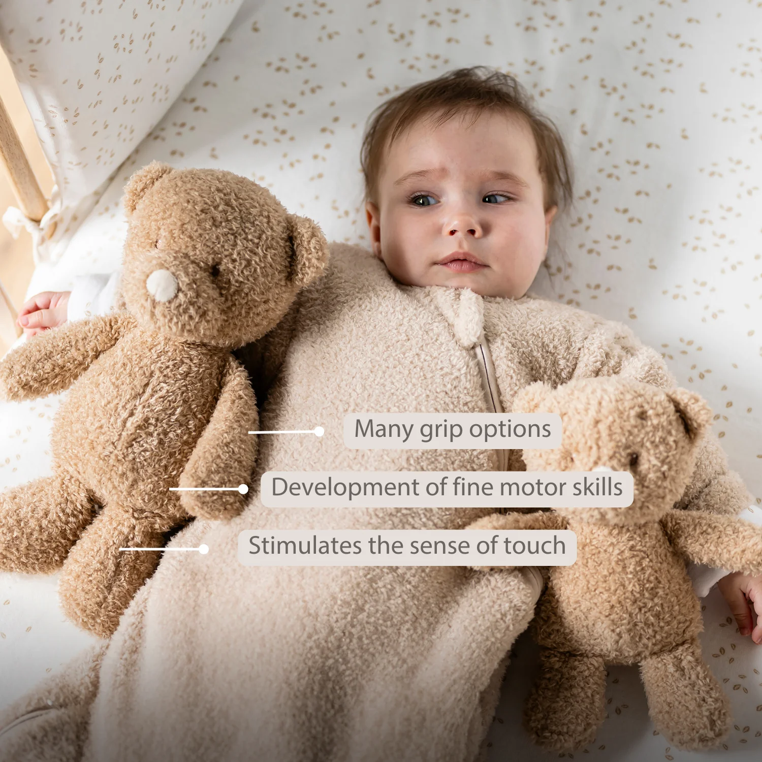 TEDDY Baby Plush Bear – 25 cm – Soft Baby Cuddle Toy – Beige - Image 31