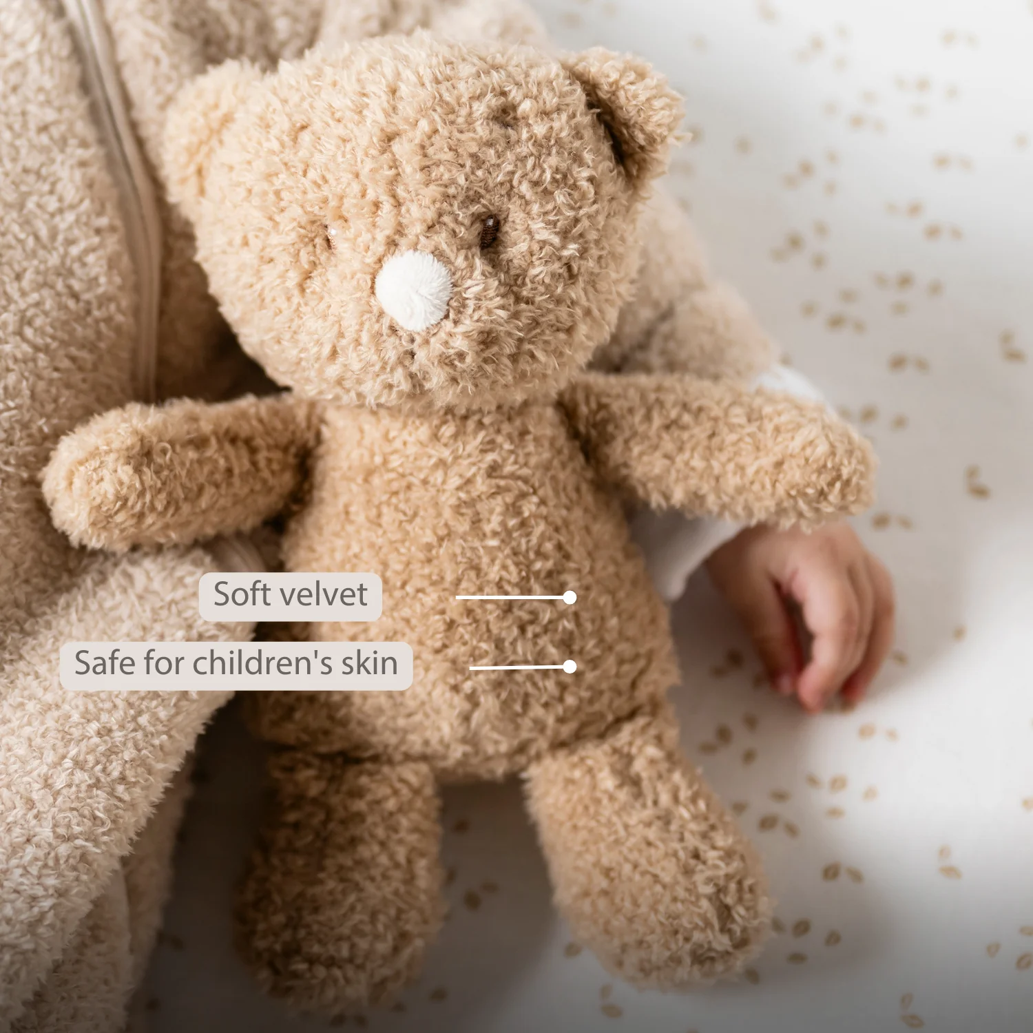 TEDDY Baby Plush Bear – 25 cm – Soft Baby Cuddle Toy – Beige - Image 33