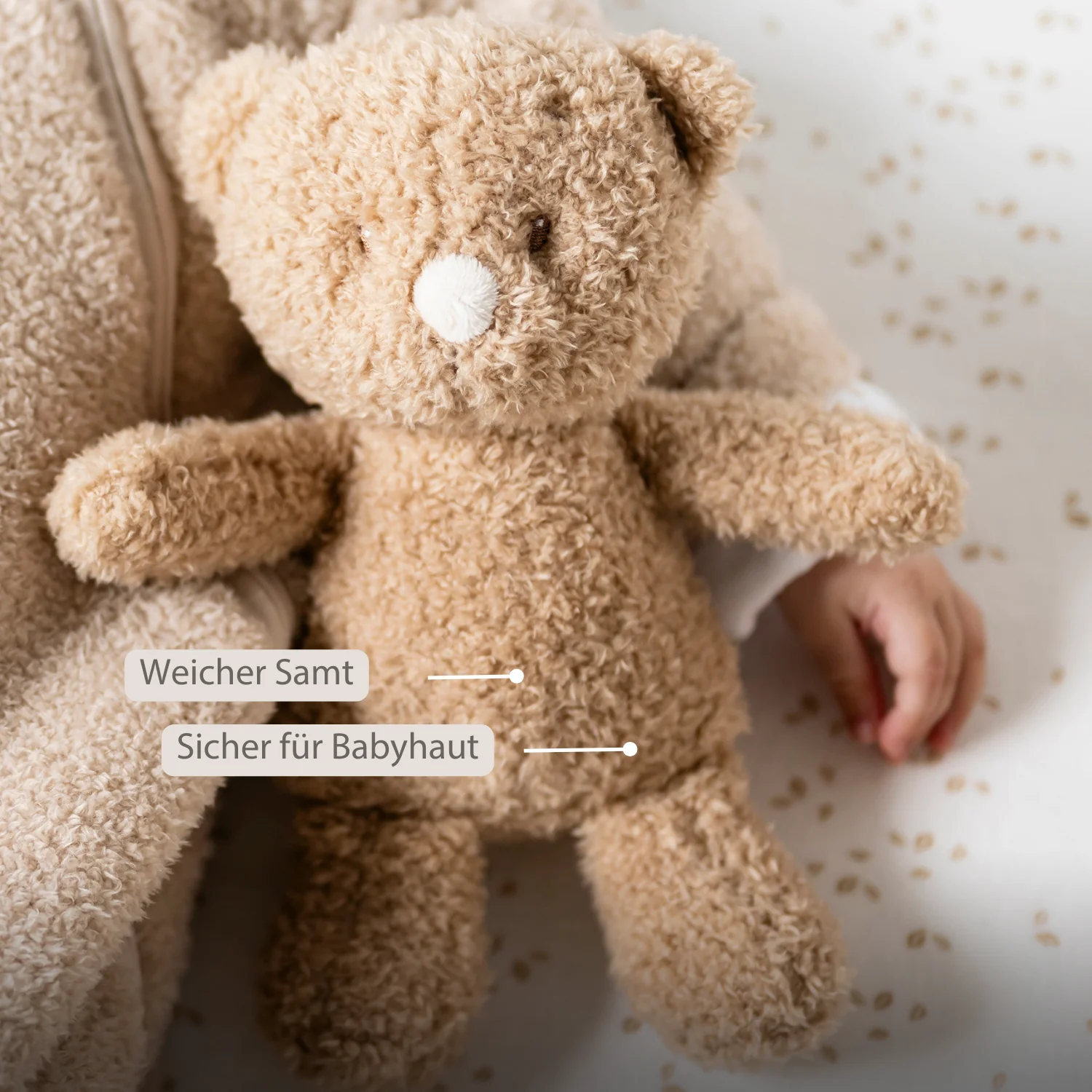 TEDDY Baby Plush Bear – 25 cm – Soft Baby Cuddle Toy – Beige - Image 5