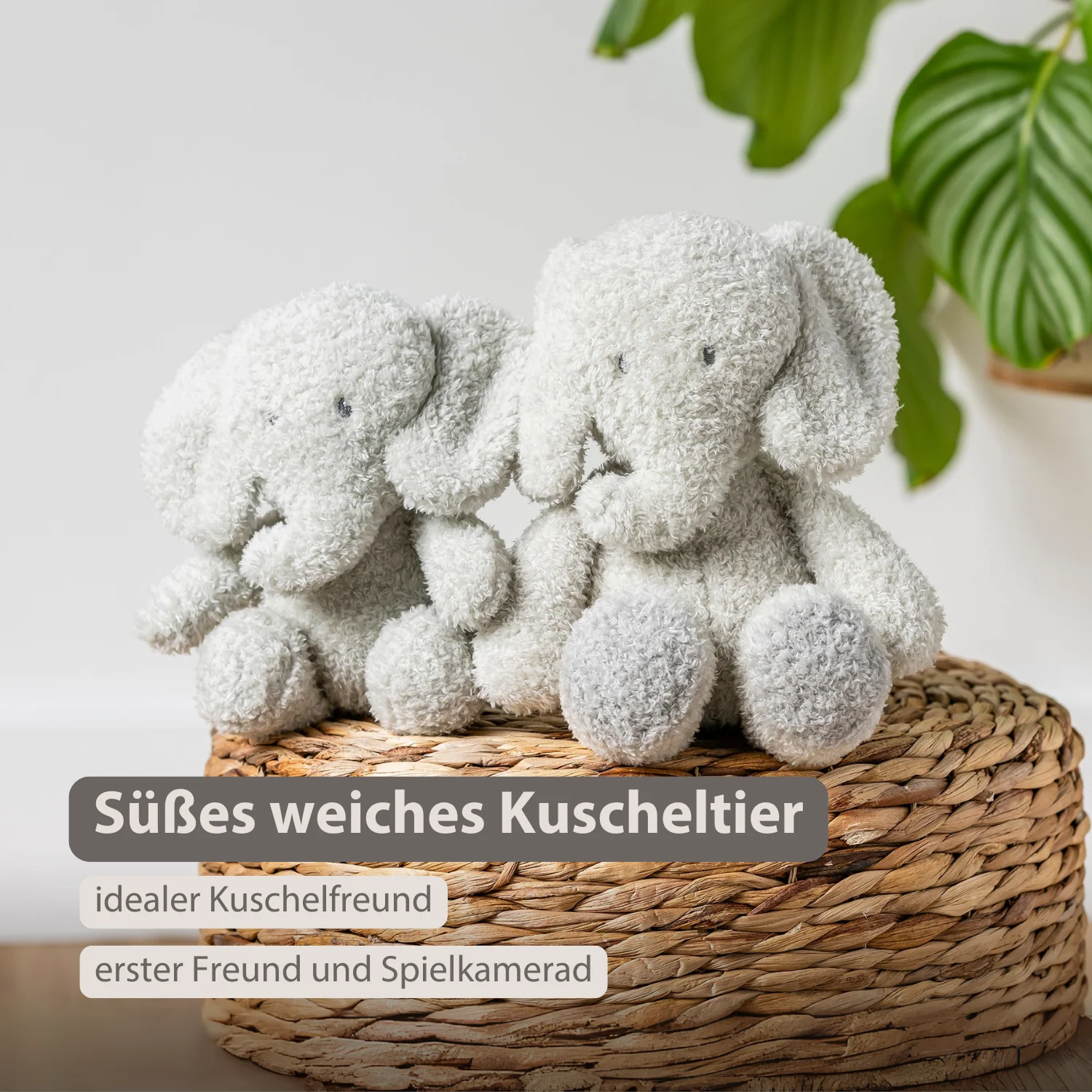 TEDDY Baby Plush Elephant – 25 cm – Soft Baby Cuddle Toy – Grey - Image 2